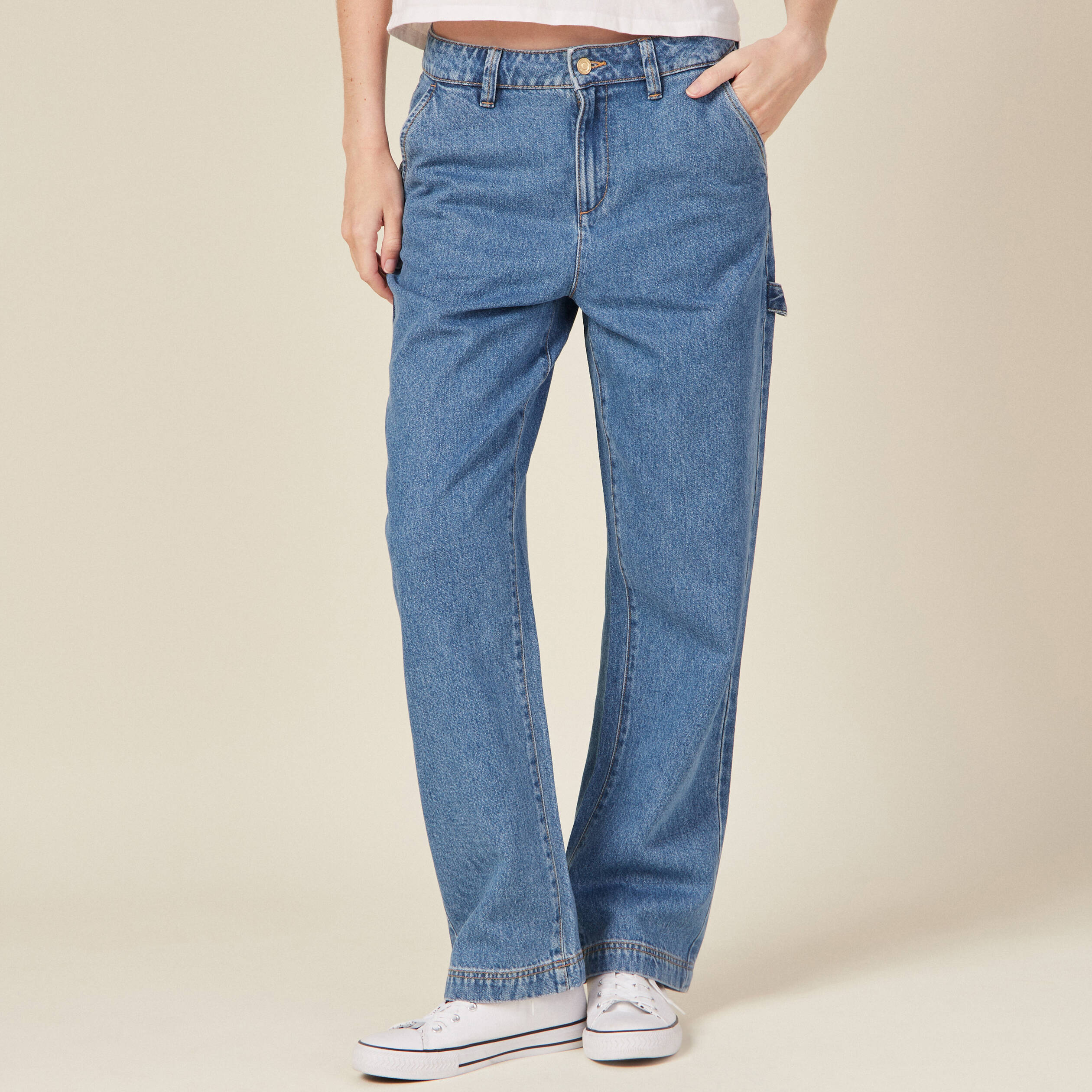 jeans slouchy taille haute denim stone femme Jeans slouchy taille haute denim stone femme