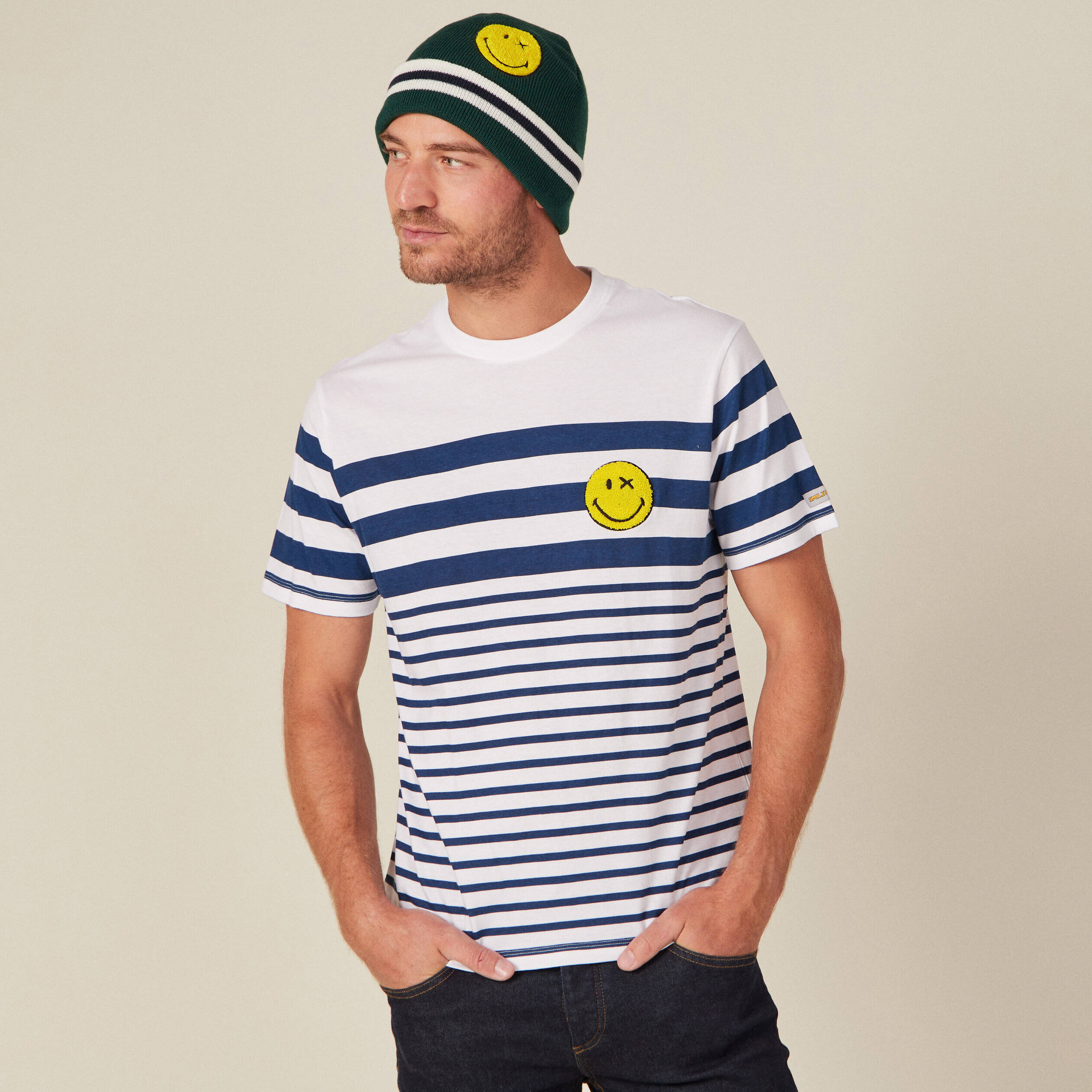 T-shirt SmileyWorld ecru homme