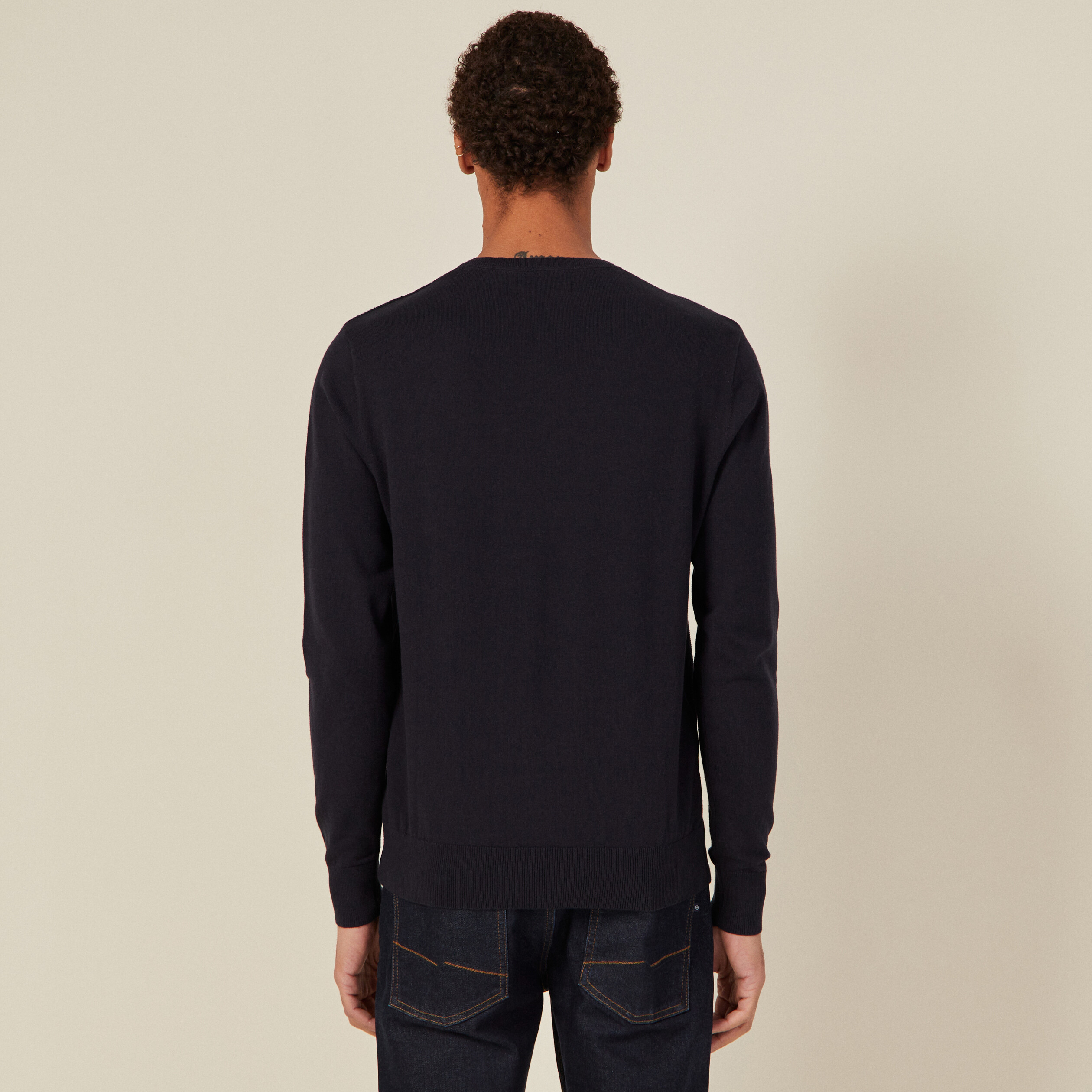 pull manches longues bleu fonce homme Pull manches longues bleu foncé homme