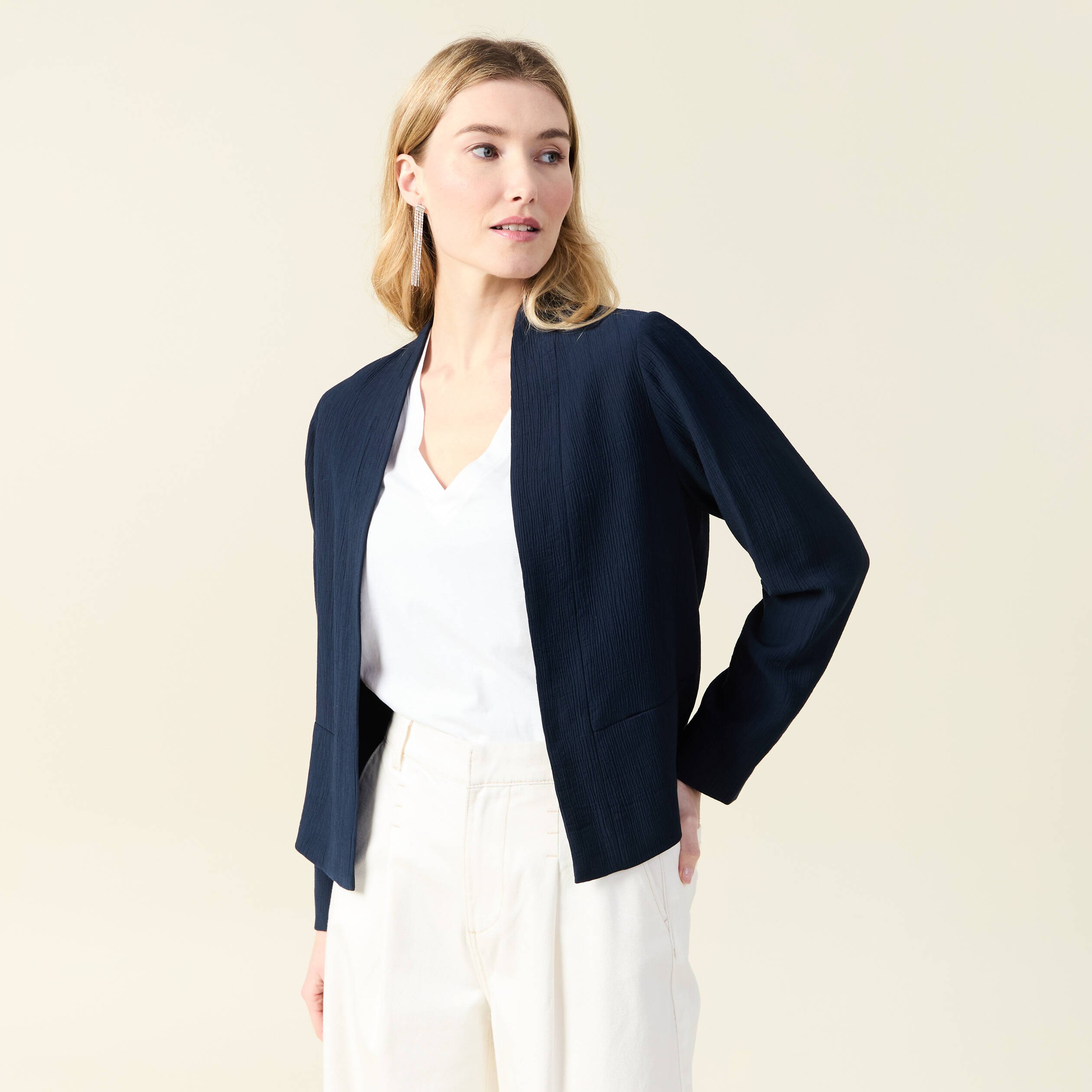 veste esprit blazer fluide bleu marine femme Veste esprit blazer fluide bleu marine femme