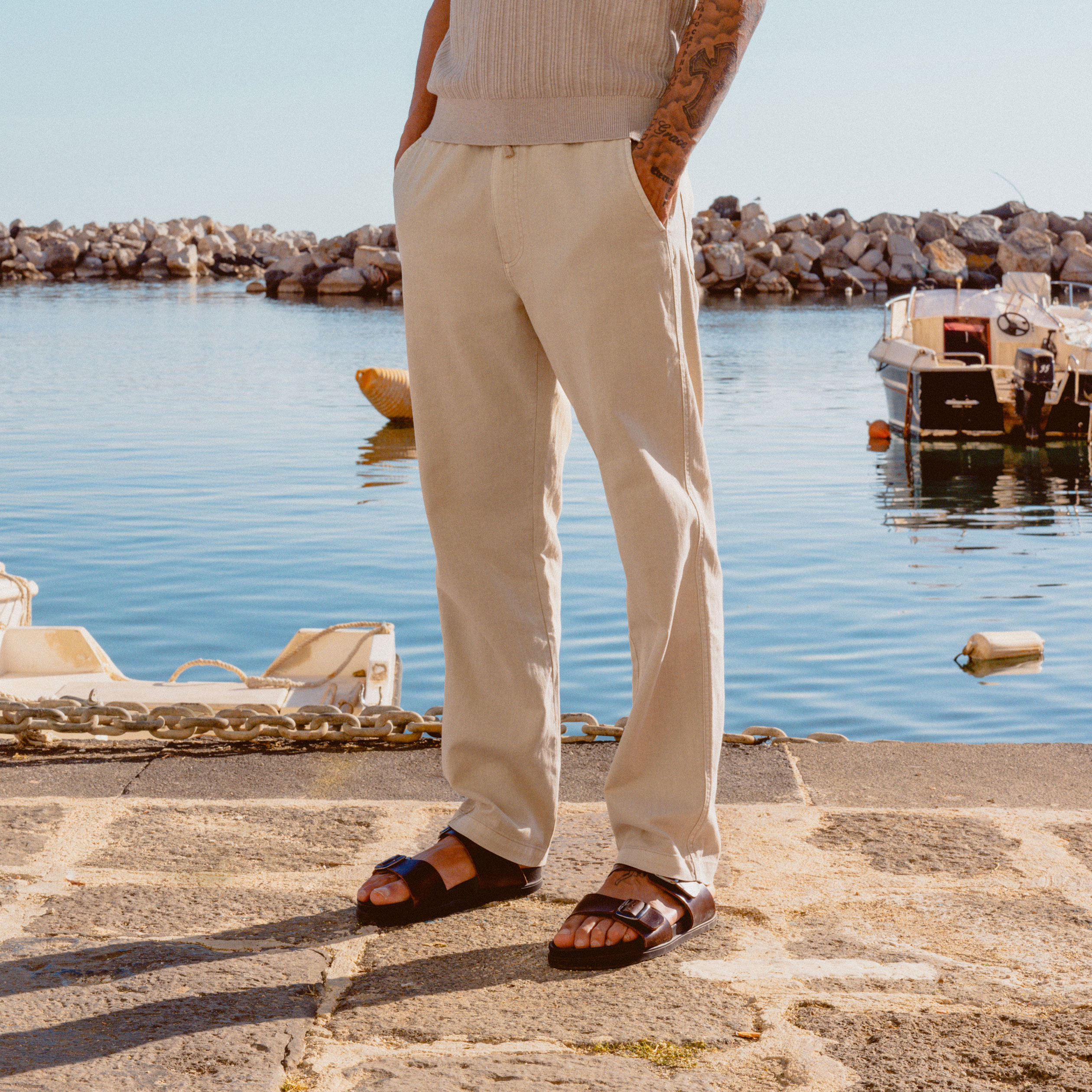 pantalon chino sable homme Pantalon chino sable homme