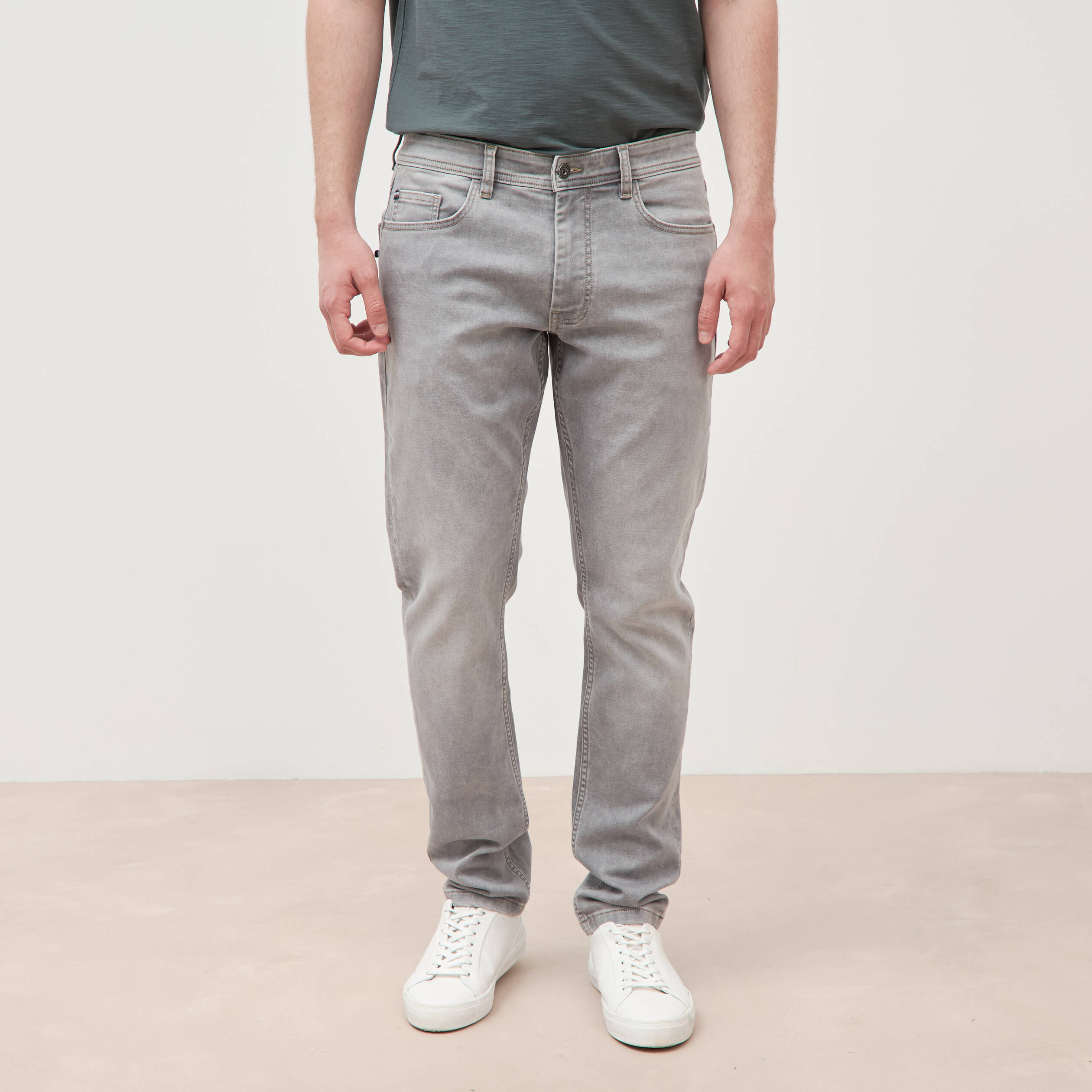 Jeans slim longueur 32 denim gris homme