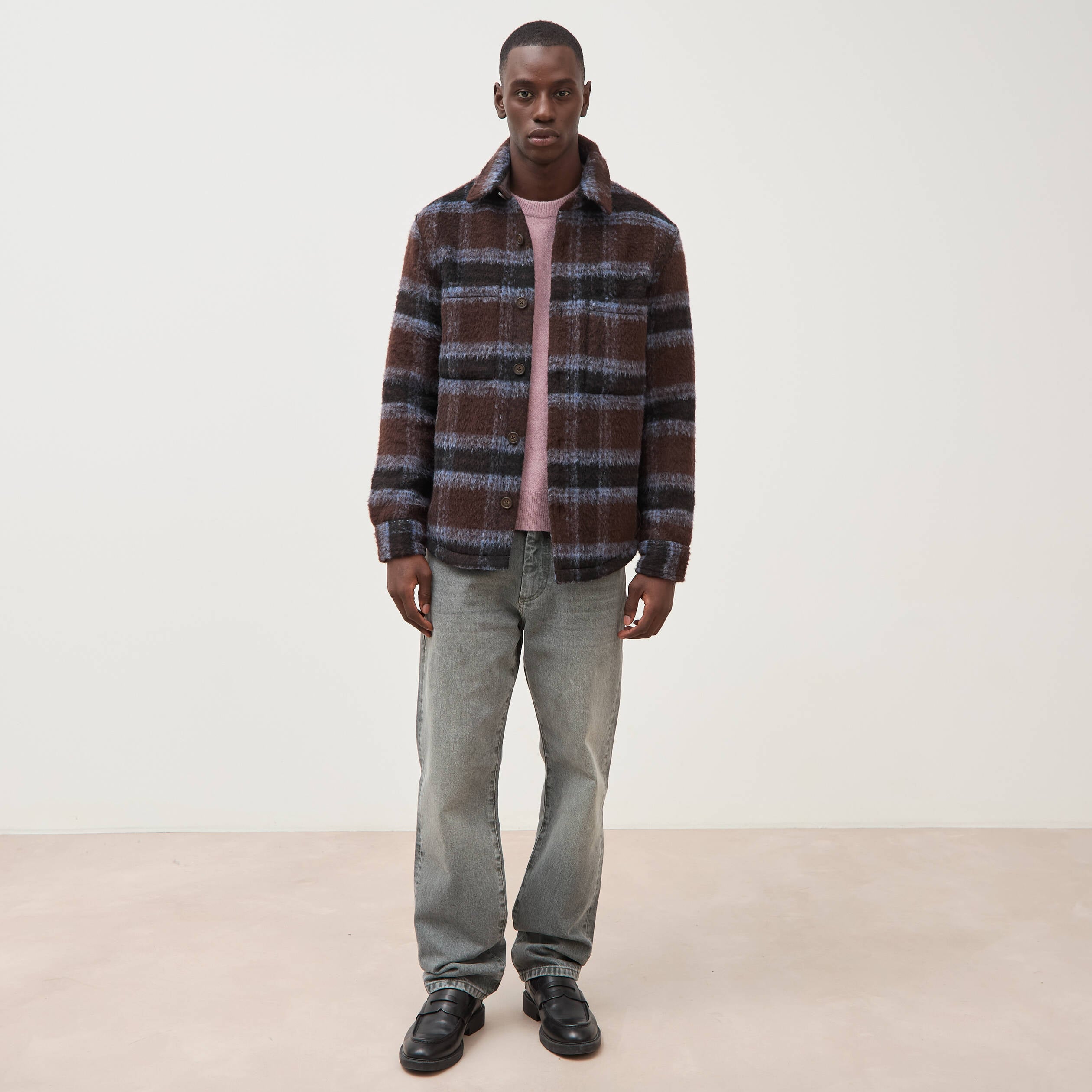 Pull droit col rond manches longues parme homme