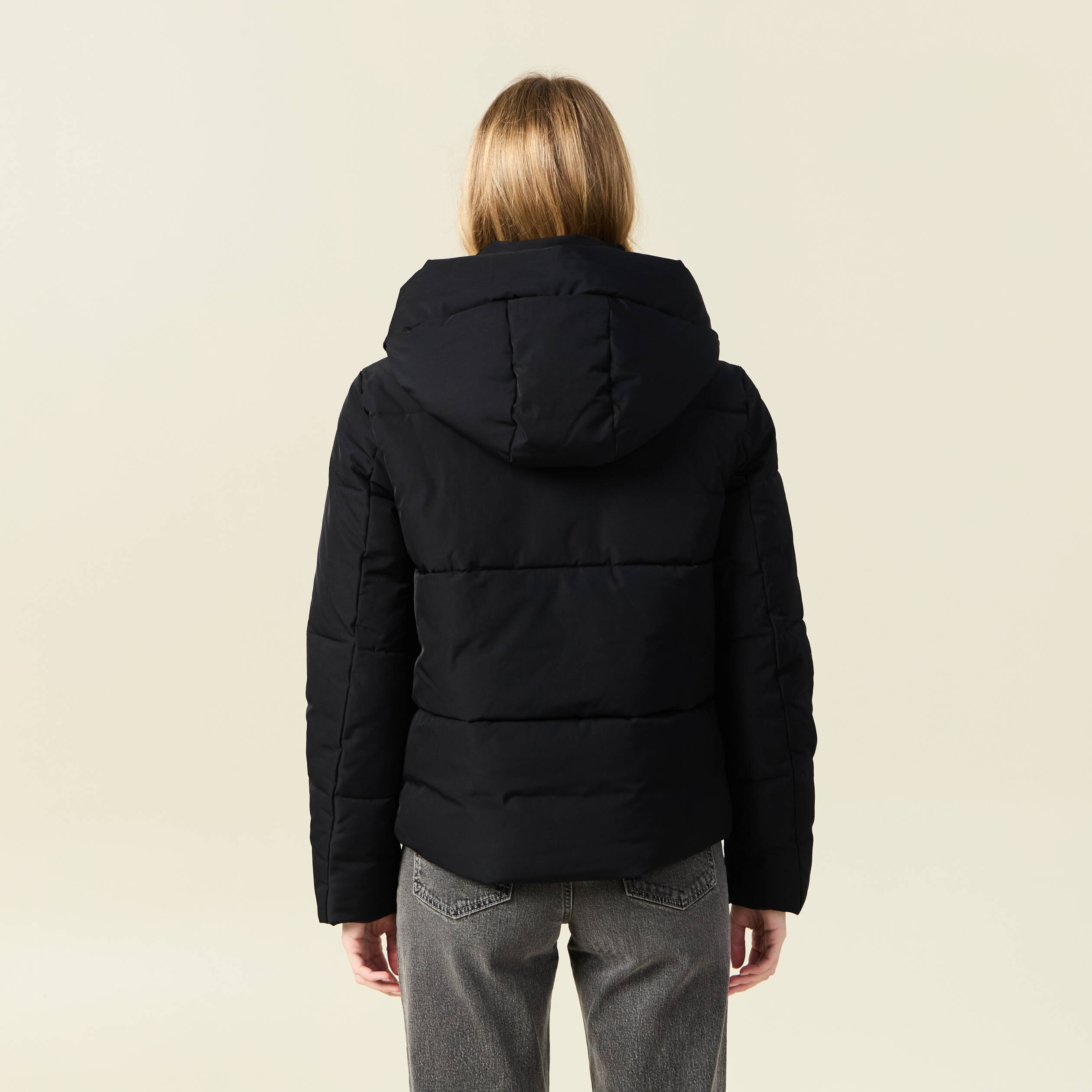 Doudoune &agrave; capuche noir femme