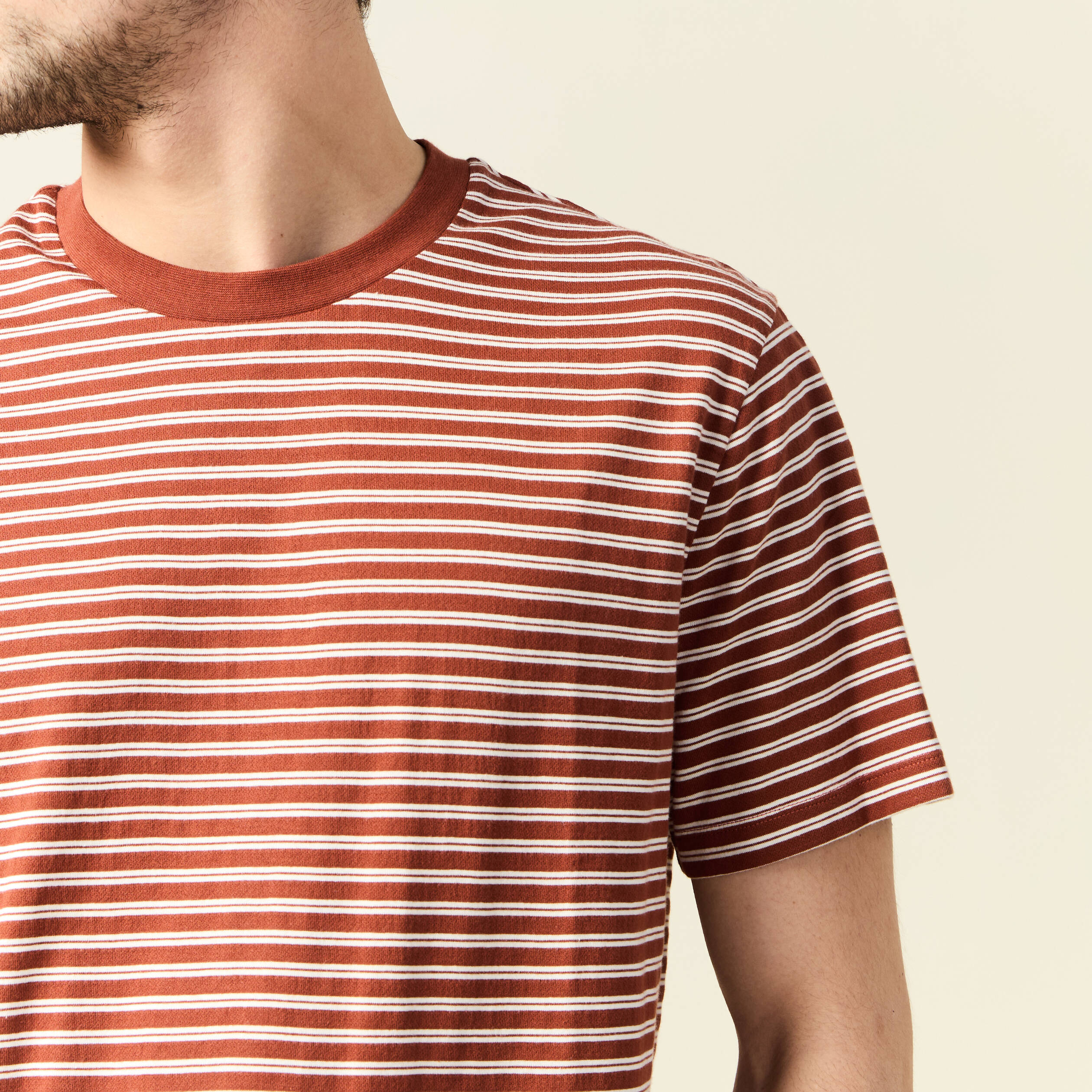 t shirt manches courtes marron cognac homme T-shirt manches courtes marron cognac homme
