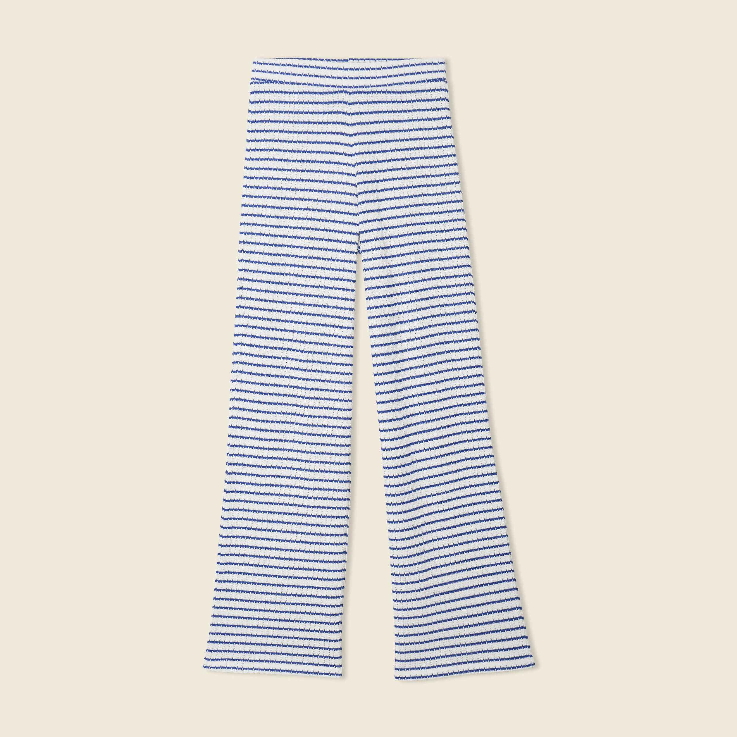 pantalon large en maille ecru femme Pantalon large en maille ecru femme