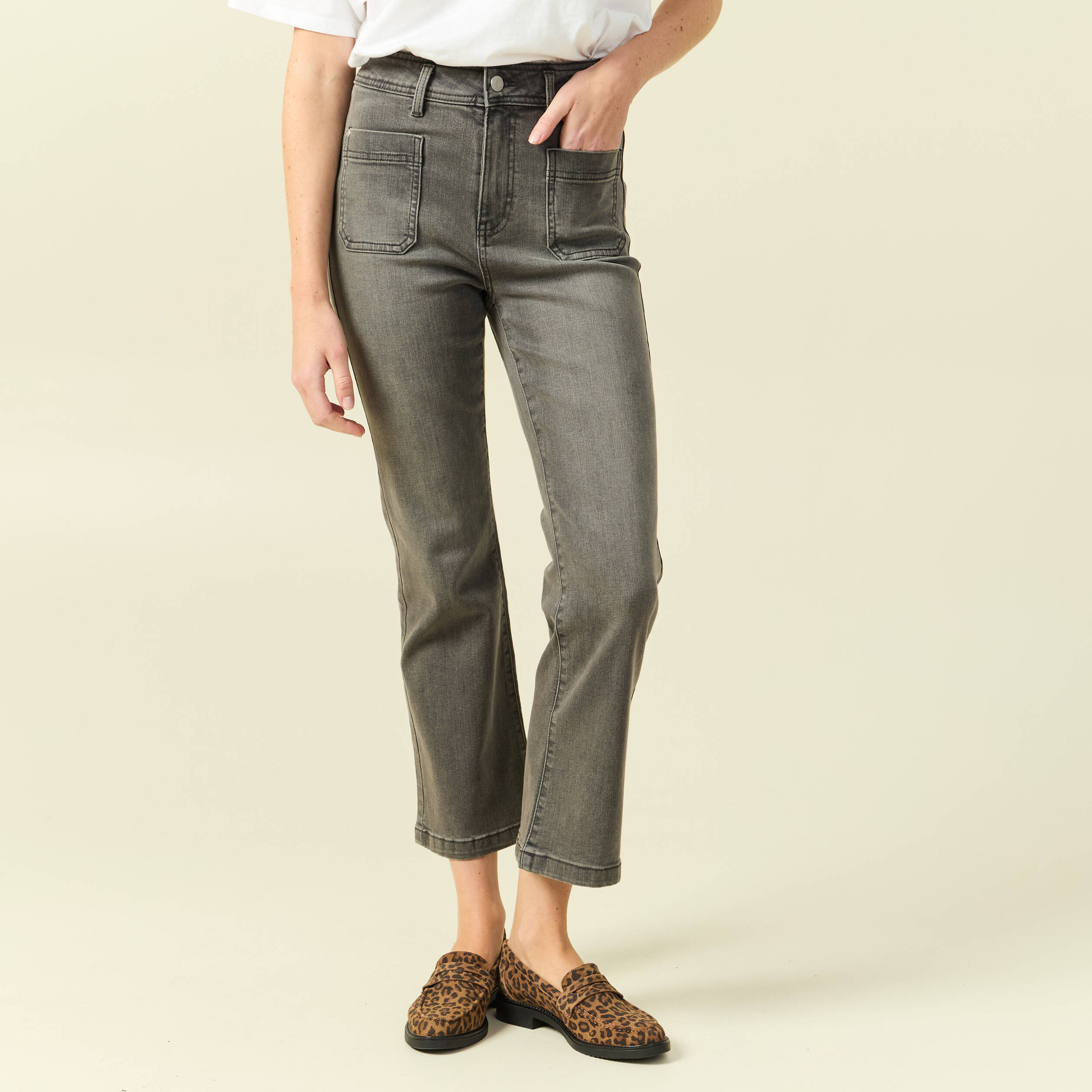 Jean Bootcut Femme Taille Haute Jeans Bootcut Cropped Taille Haute