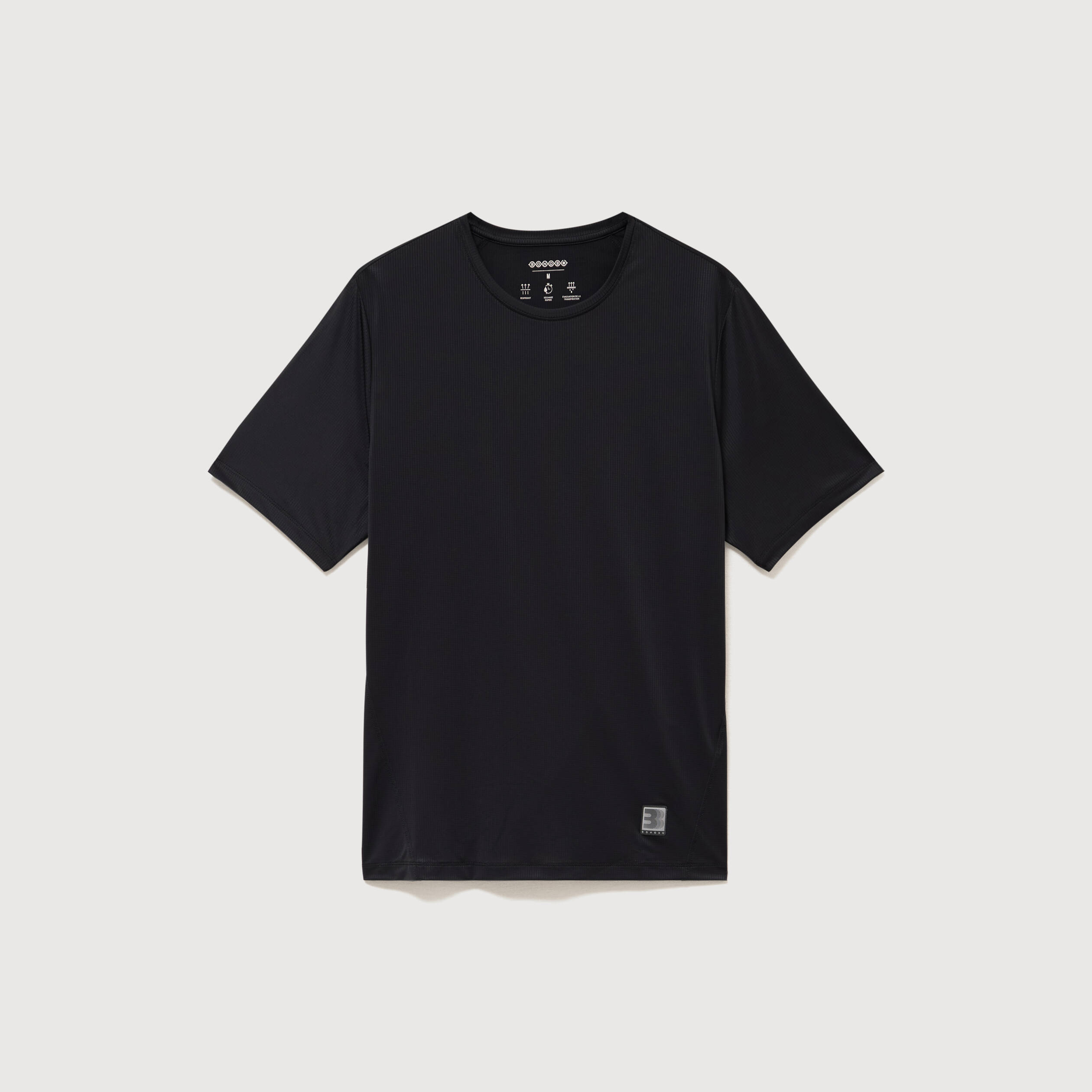 T-shirt col rond manches courtes noir homme