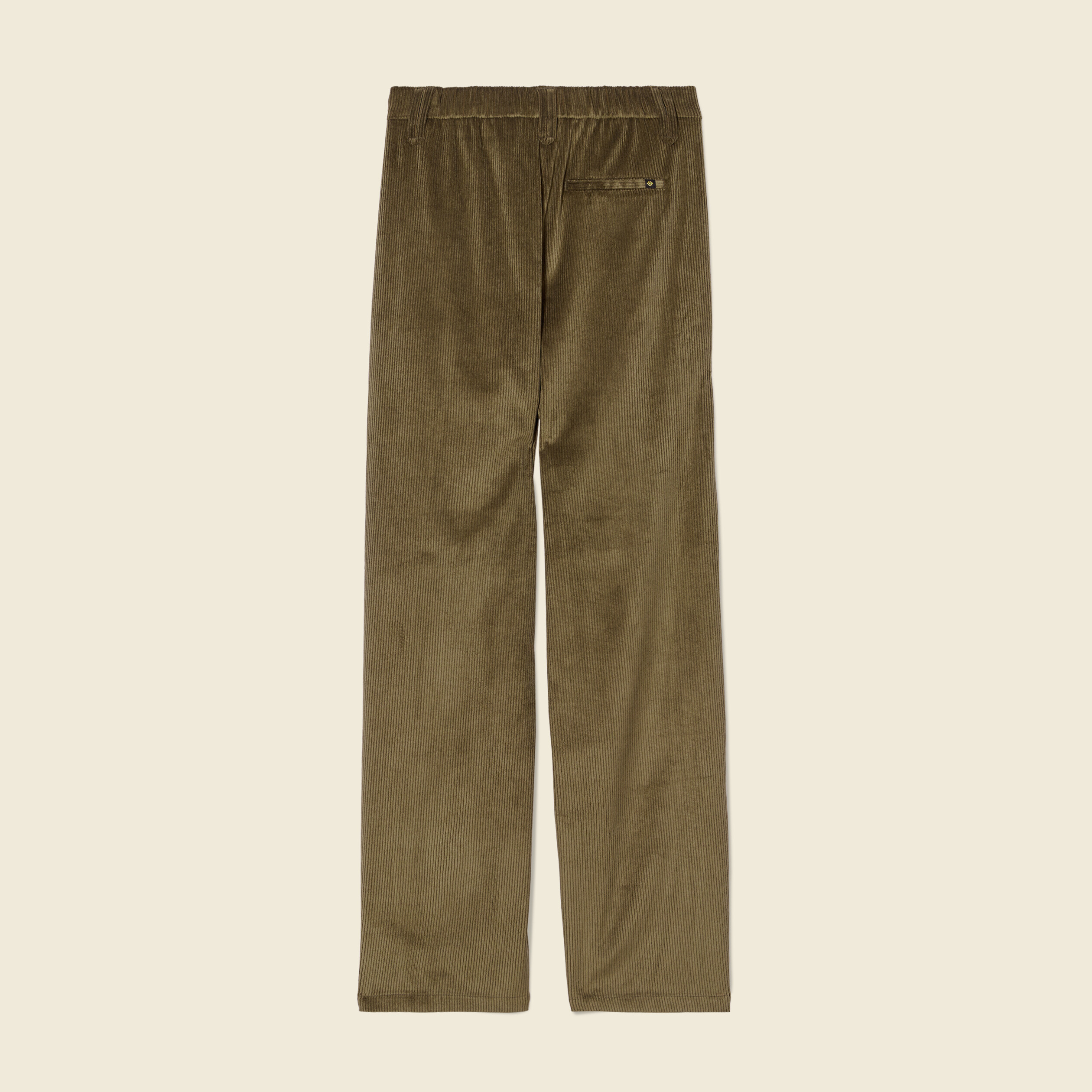 Pantalon large velours pinces vert kaki femme
