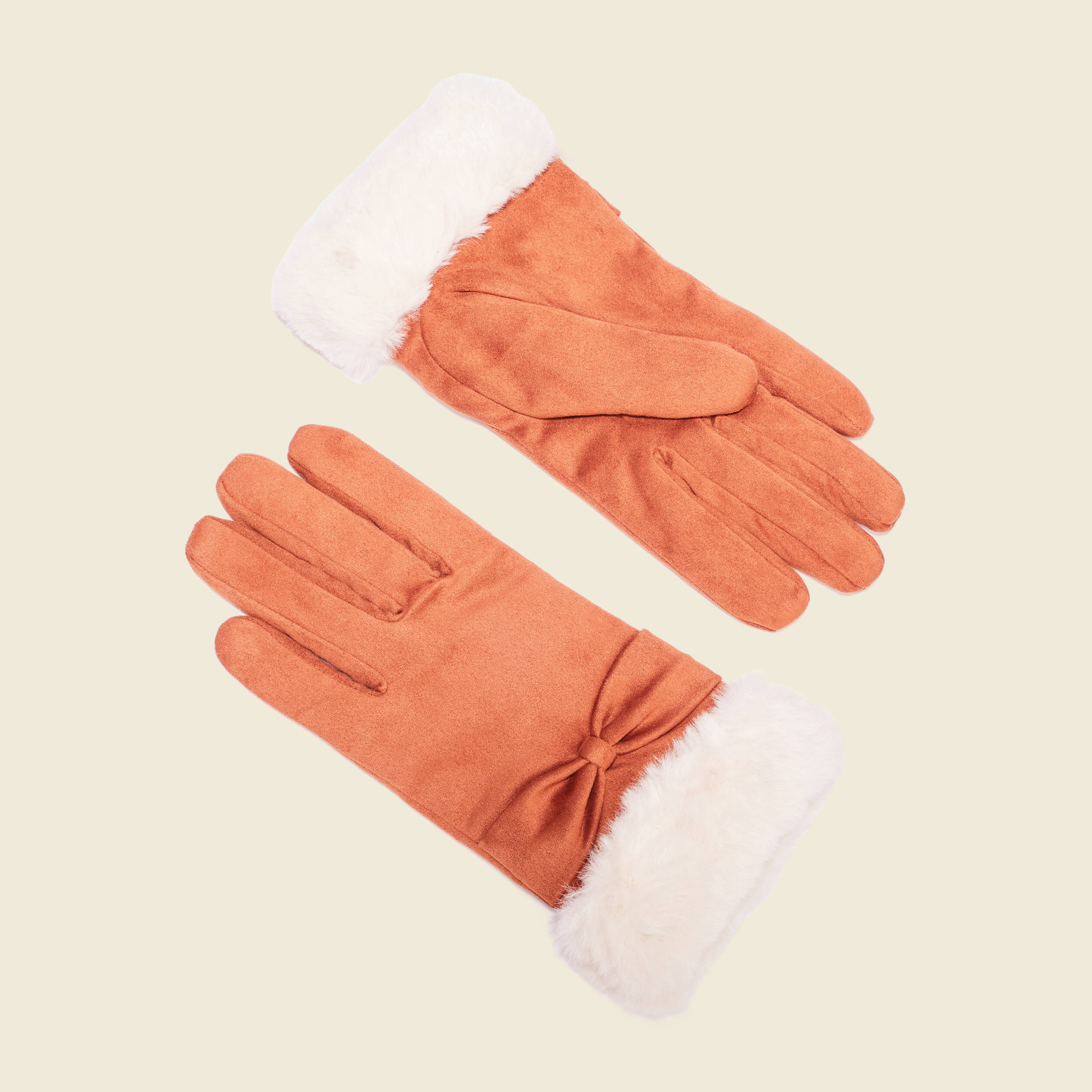 gants avec noeuds marron cognac femme Gants avec noeuds marron cognac femme