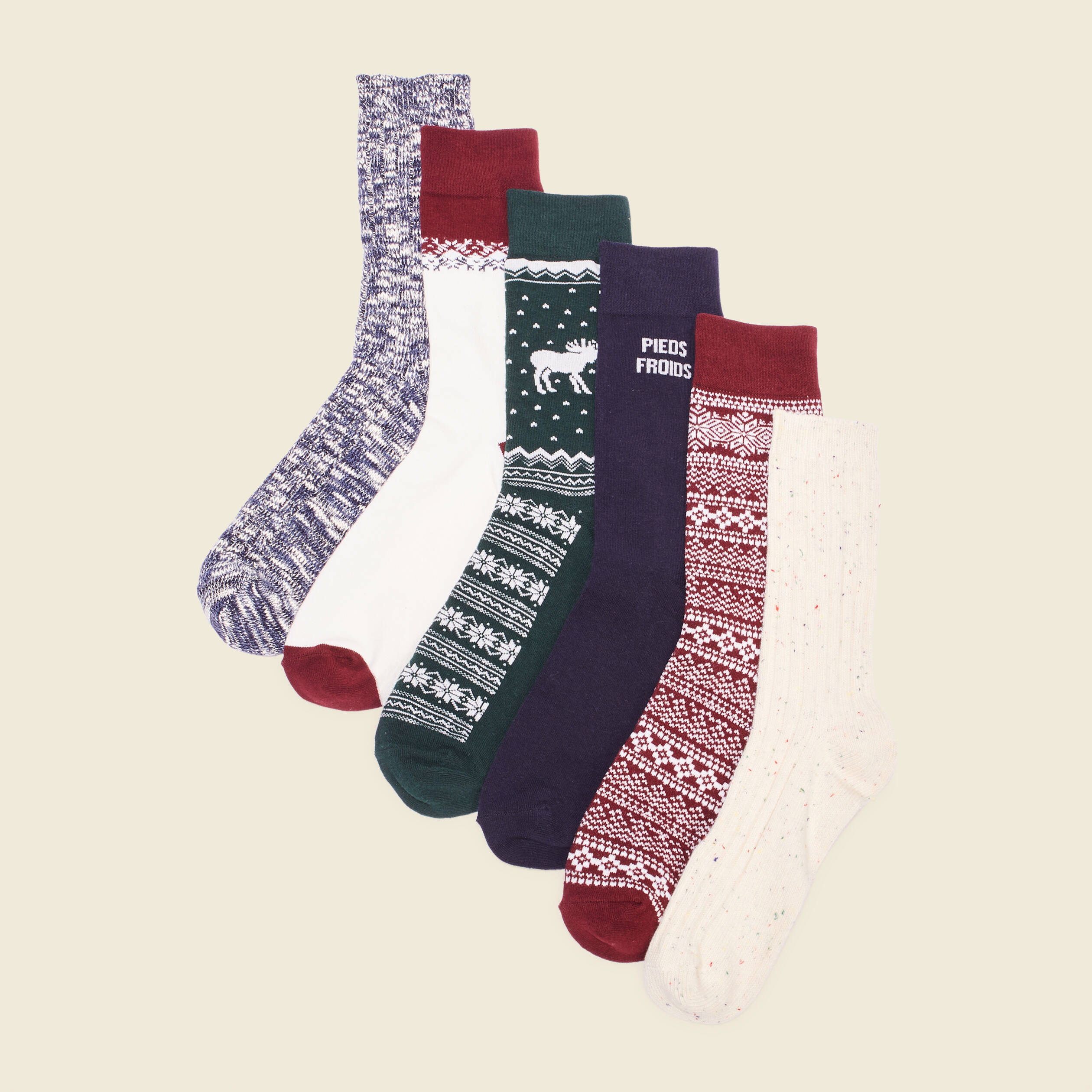 lot 6 paires chaussettes multicolore homme Lot 6 paires chaussettes multicolore homme