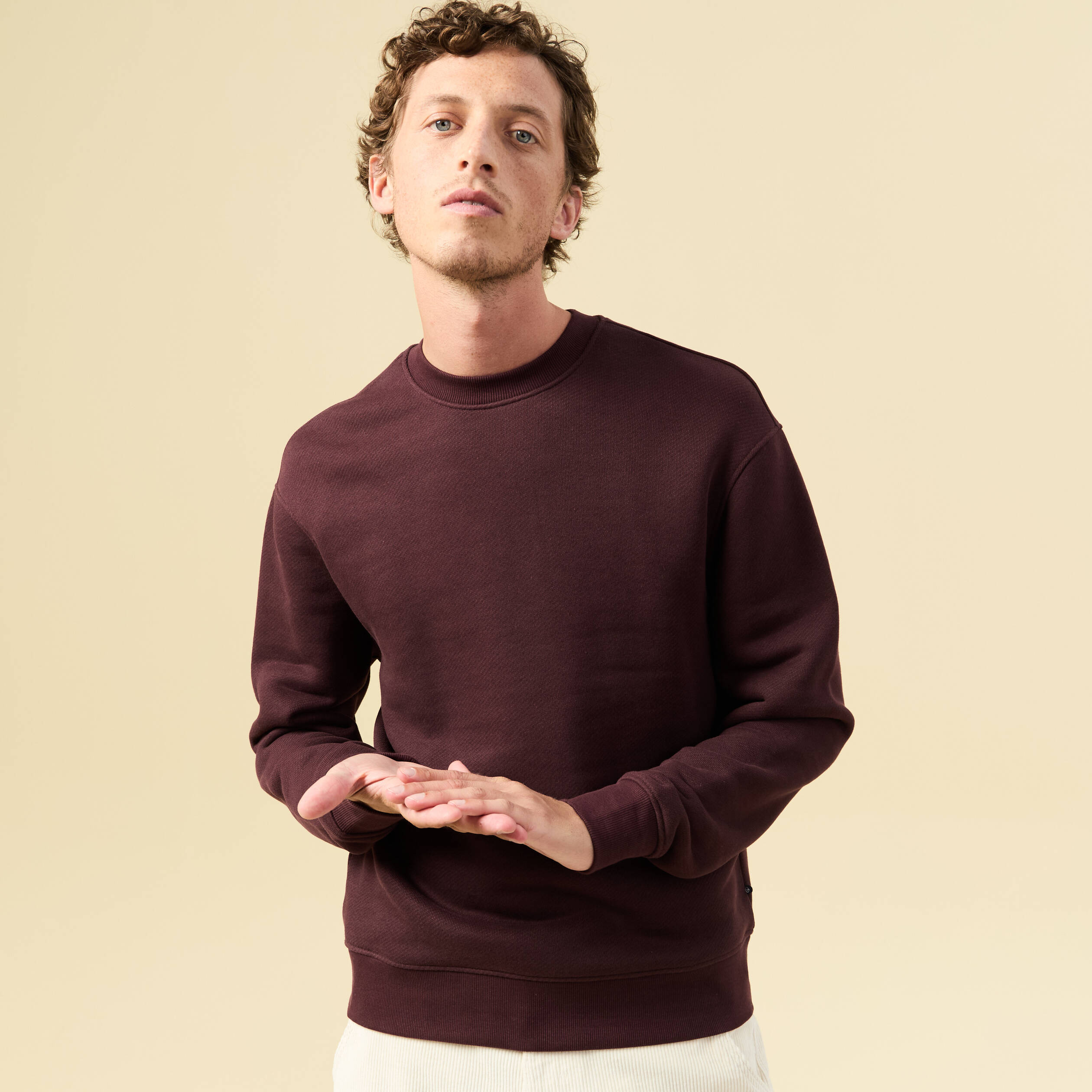 Sweat manches longues bordeaux homme
