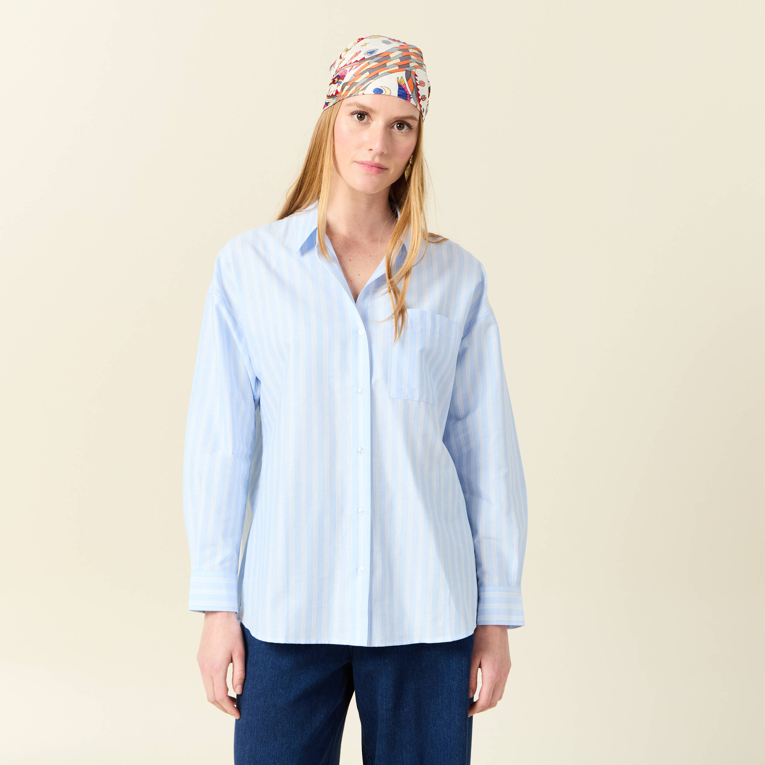 chemise manches longues bleu ciel femme Chemise manches longues bleu ciel femme