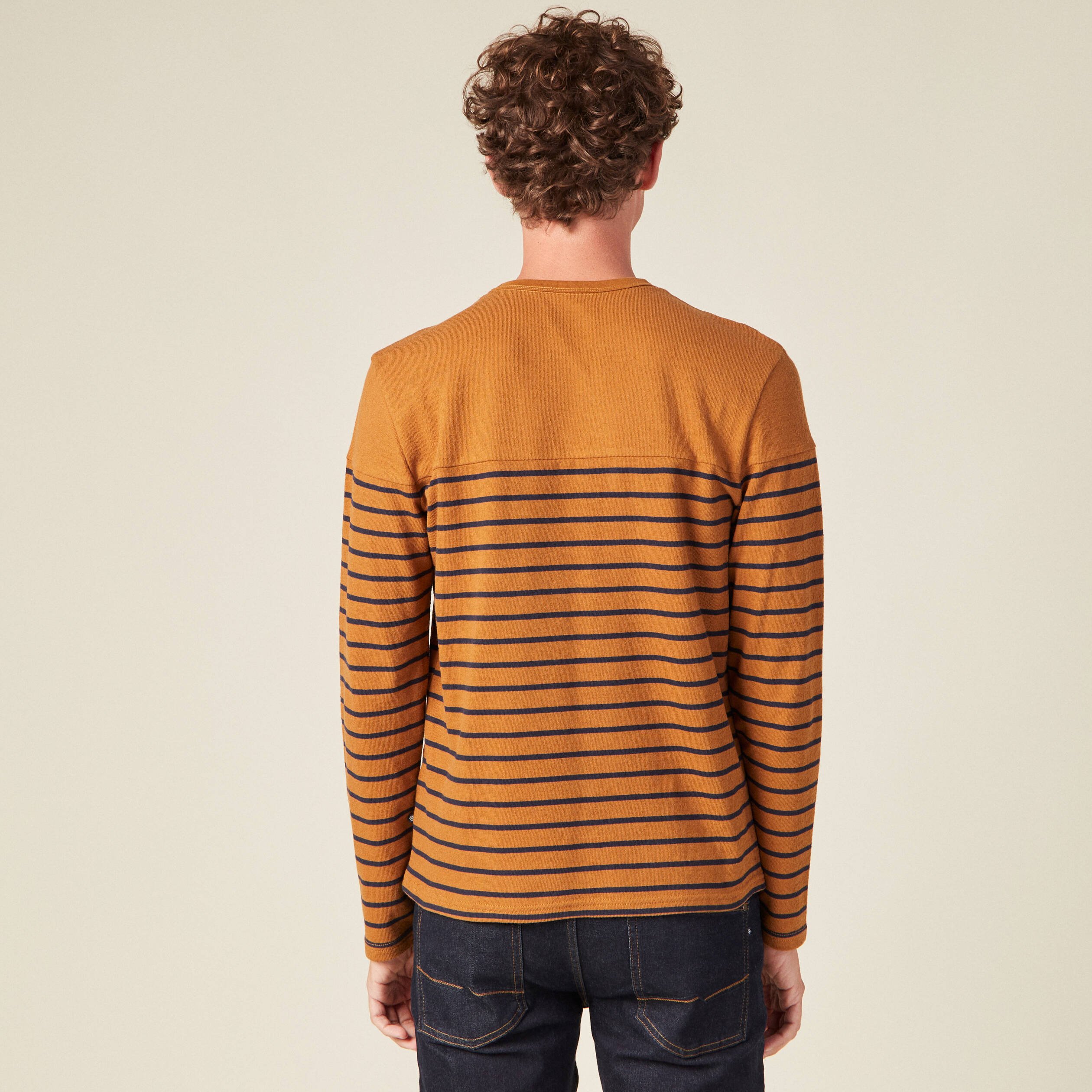 t shirt manches longues marron homme T-shirt manches longues marron homme