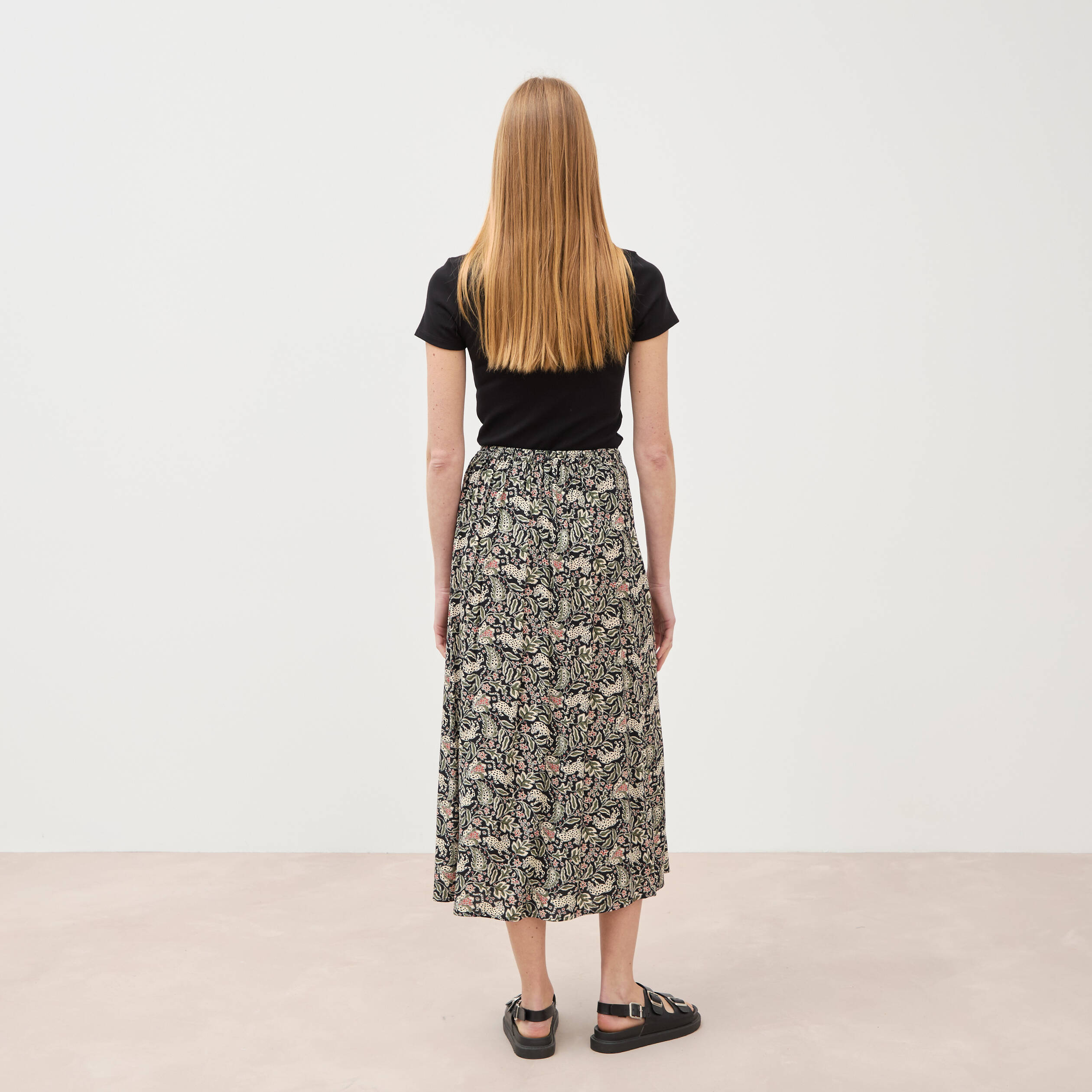 Jupe fluide noir femme