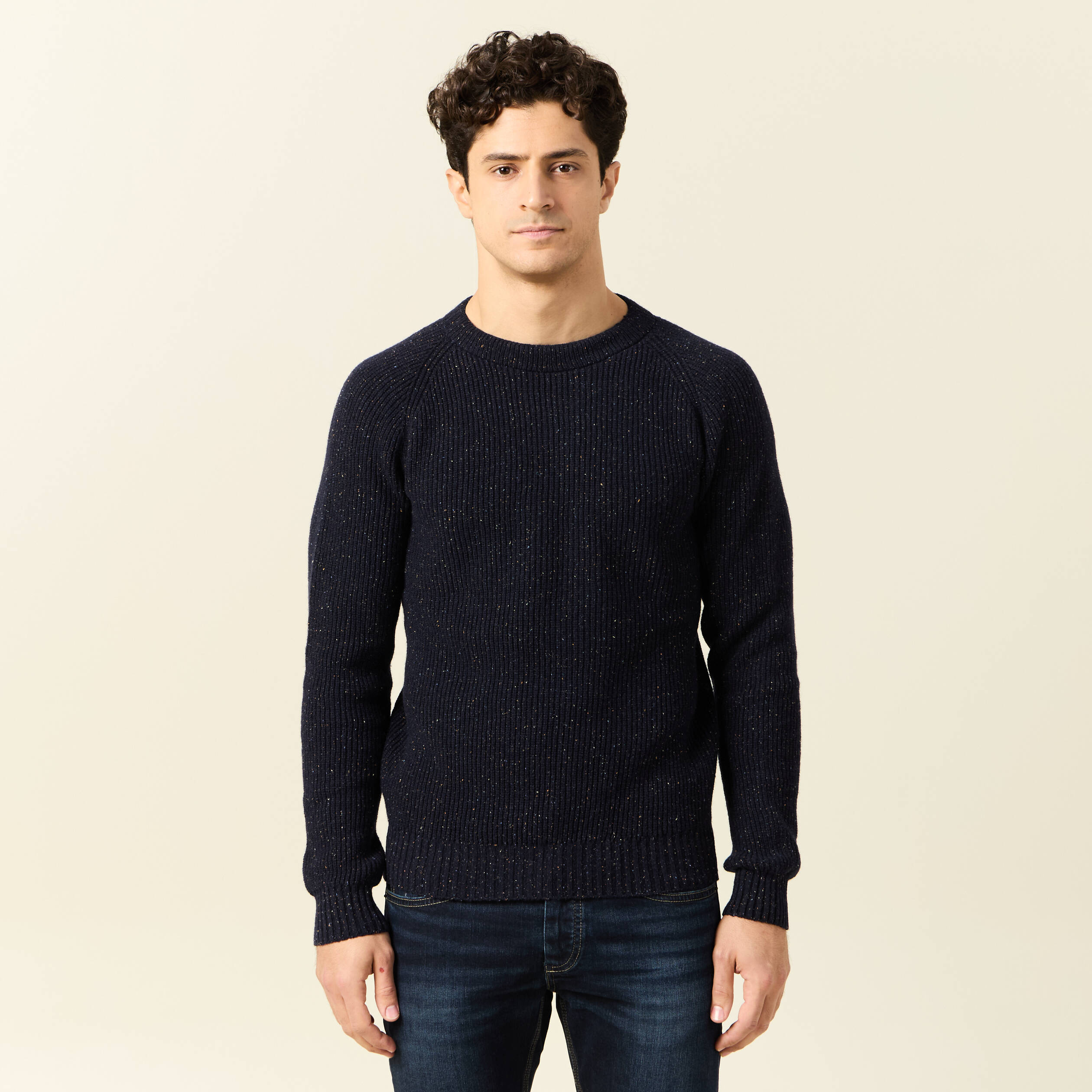 pull manches longues fabrique en france bleu marine homme Pull manches longues fabriqué en France bleu marine homme