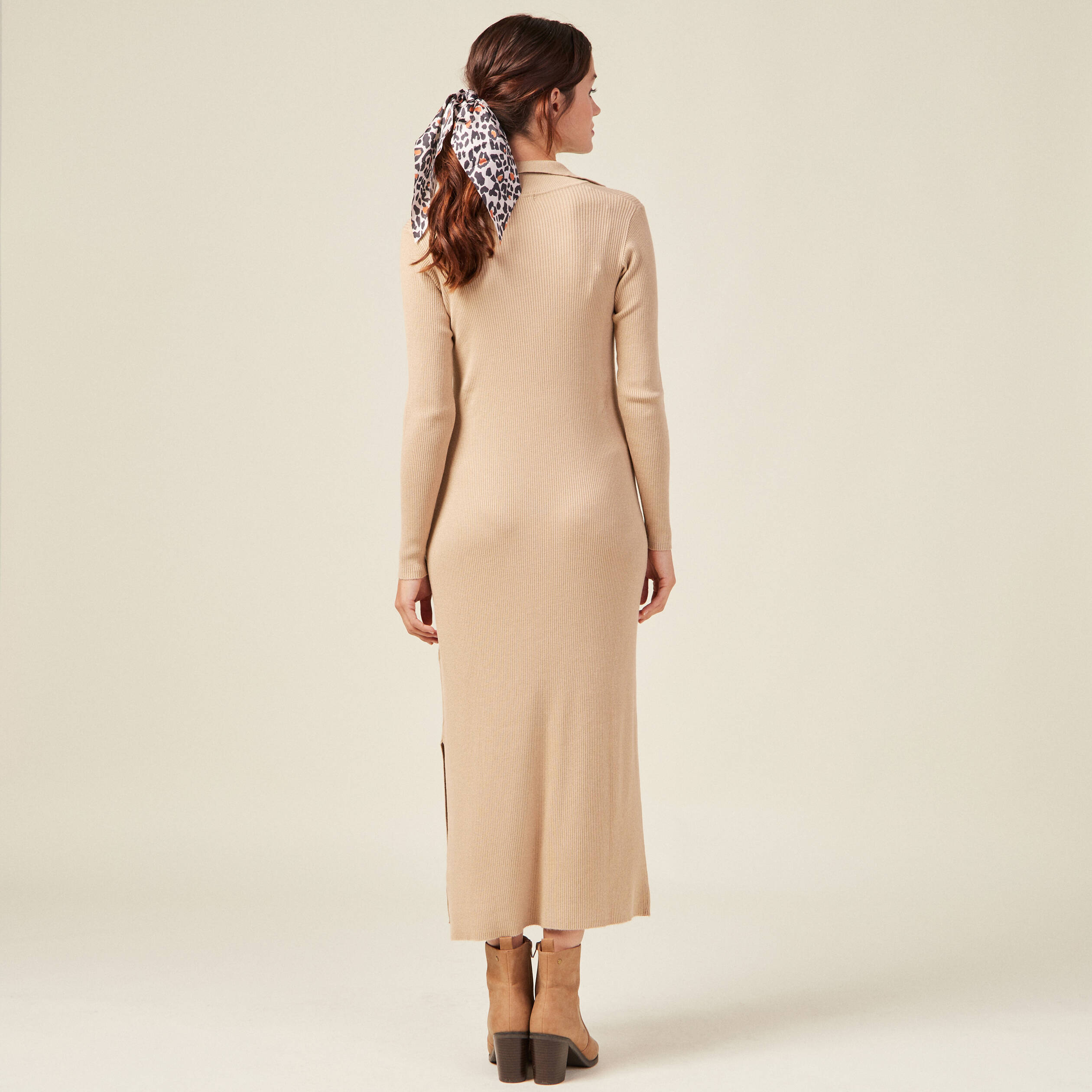 robe pull longue moulante beige femme Robe pull longue moulante beige femme
