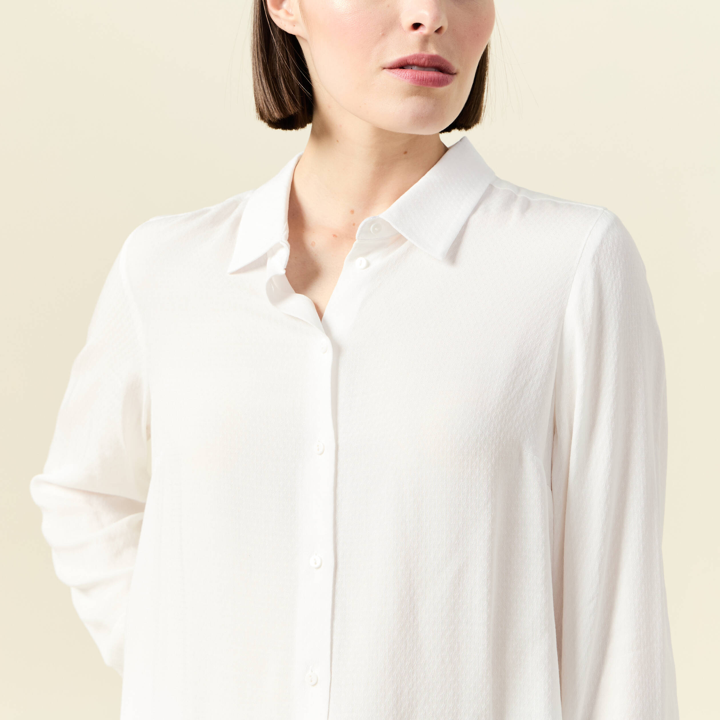 chemise manches longues fluide blanc femme Chemise manches longues fluide blanc femme