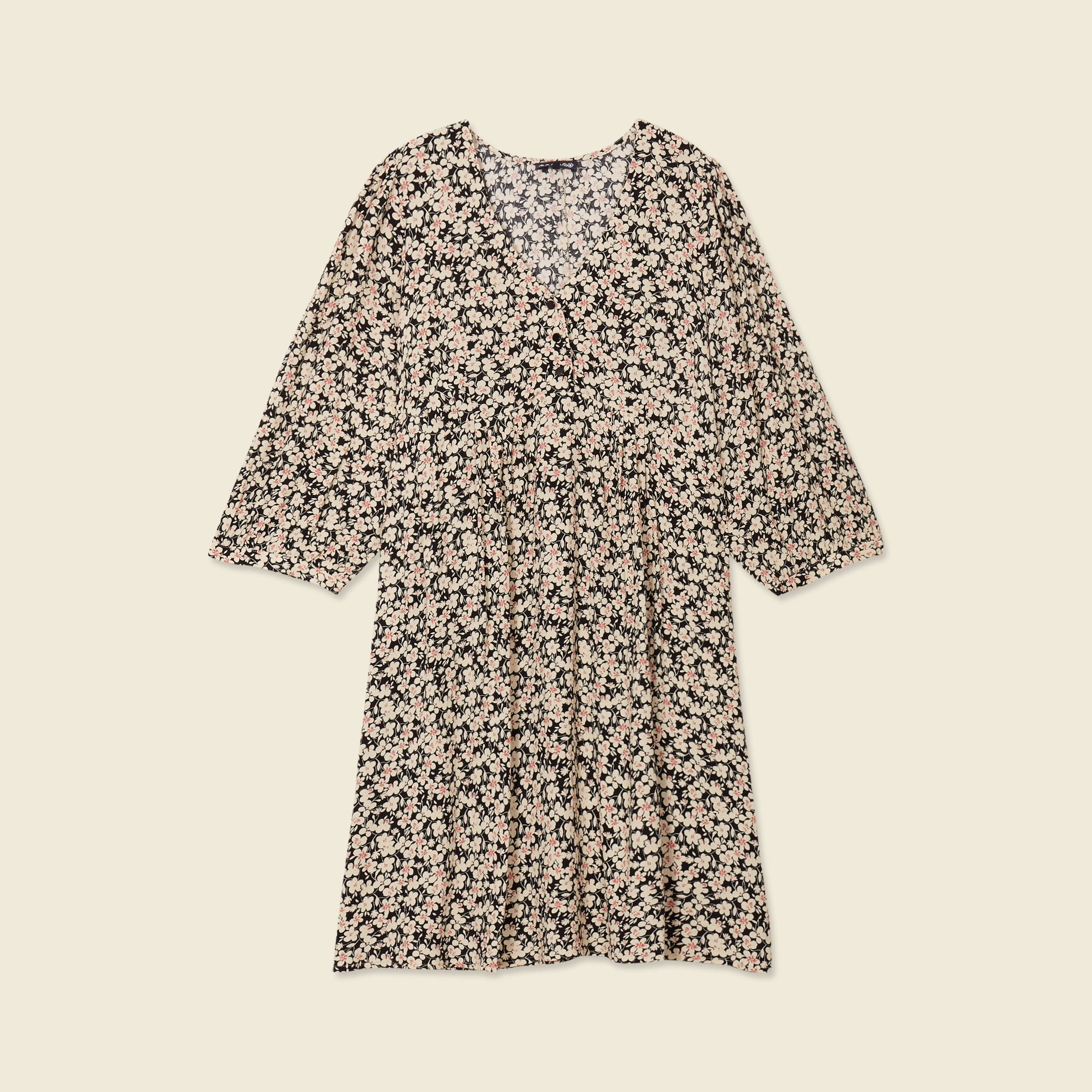 robe evasee manches 34 noir femme Robe évasée manches 3/4 noir femme