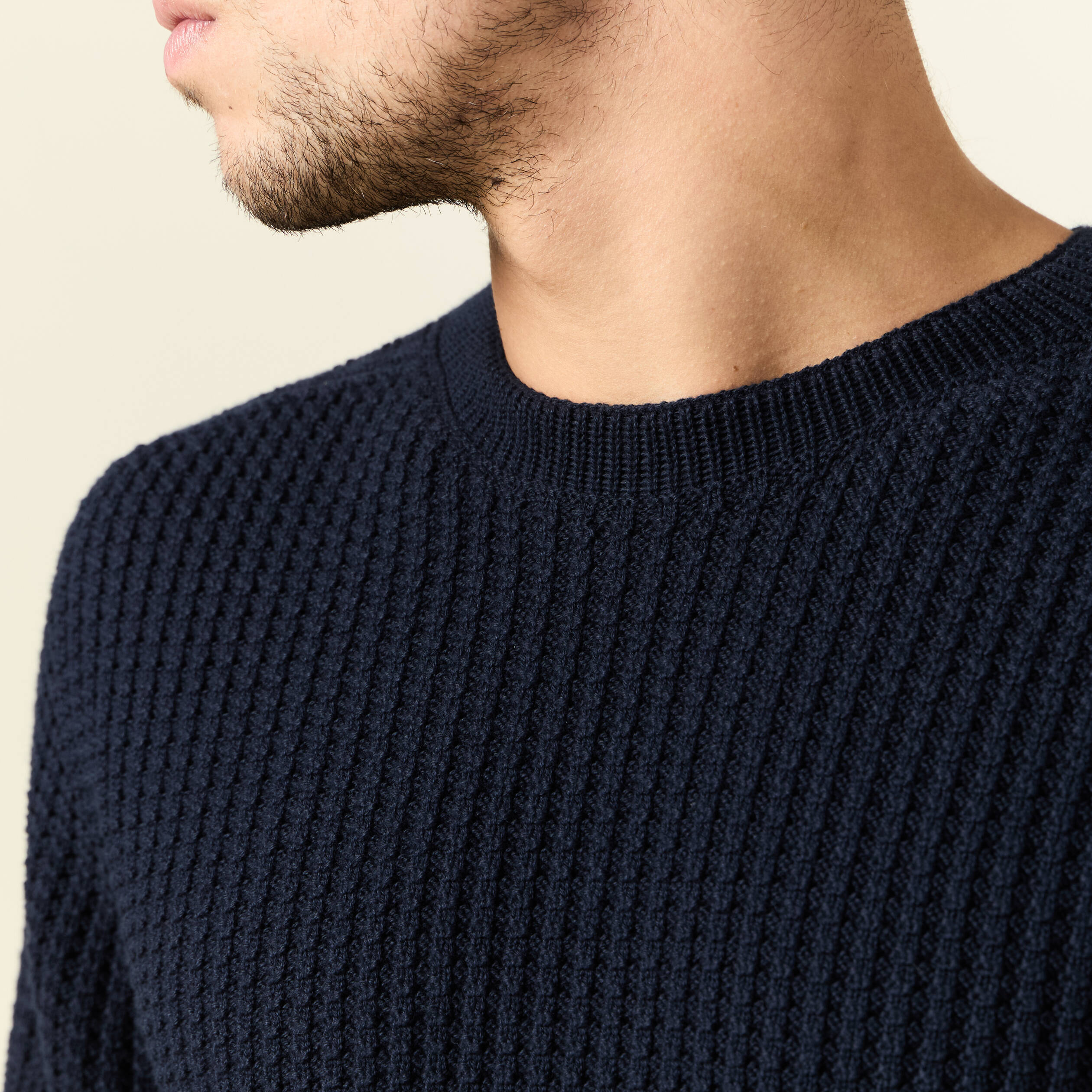 pull manches longues fabrique en france bleu marine homme Pull manches longues fabriqué en France bleu marine homme