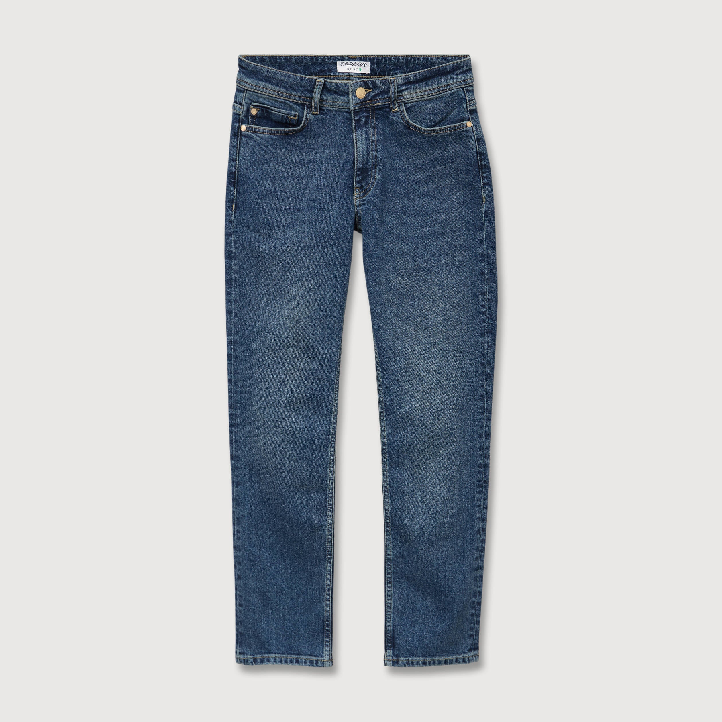 Jeans slim taille standard 7/8&egrave;me bleu femme