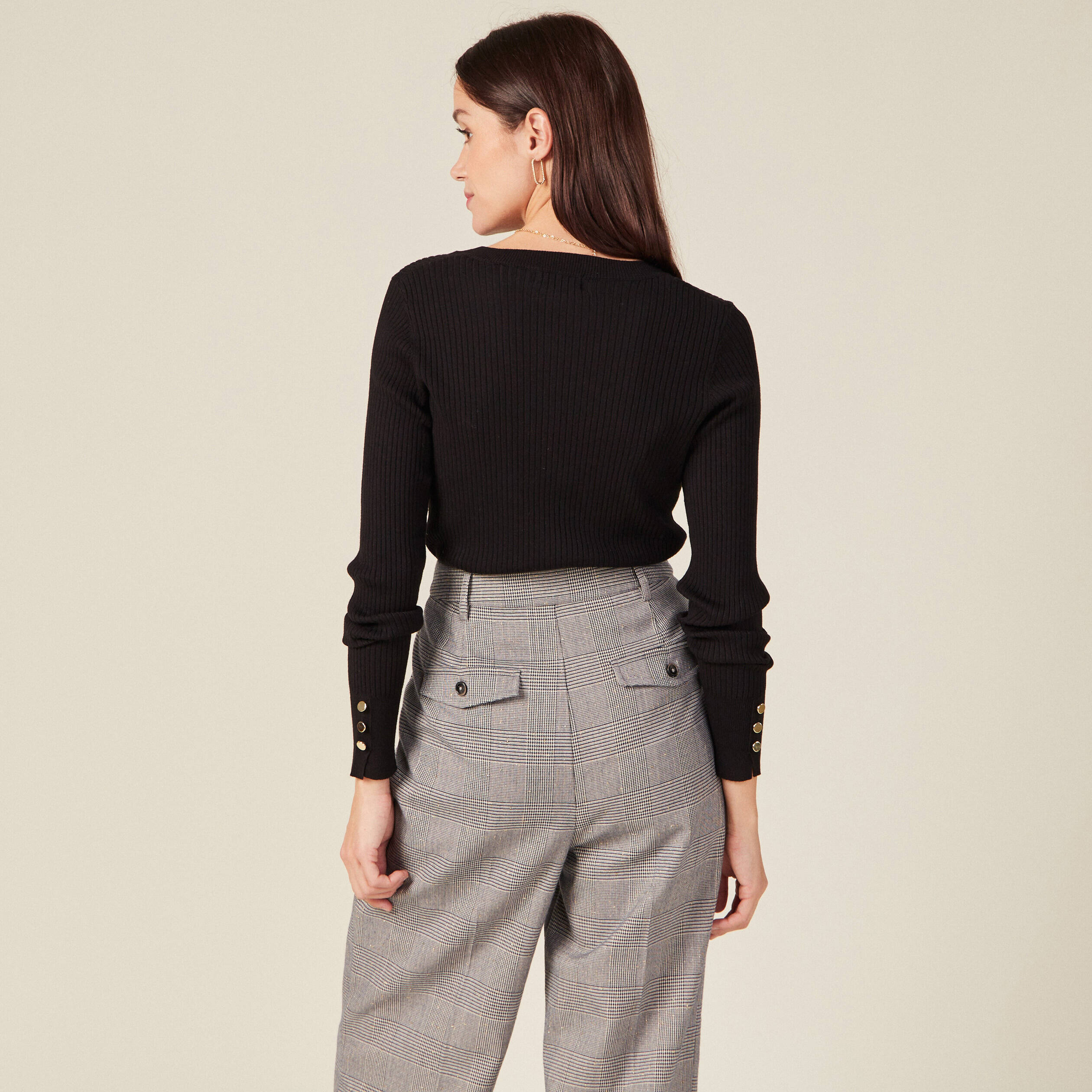 Pull éco-responsable noir femme