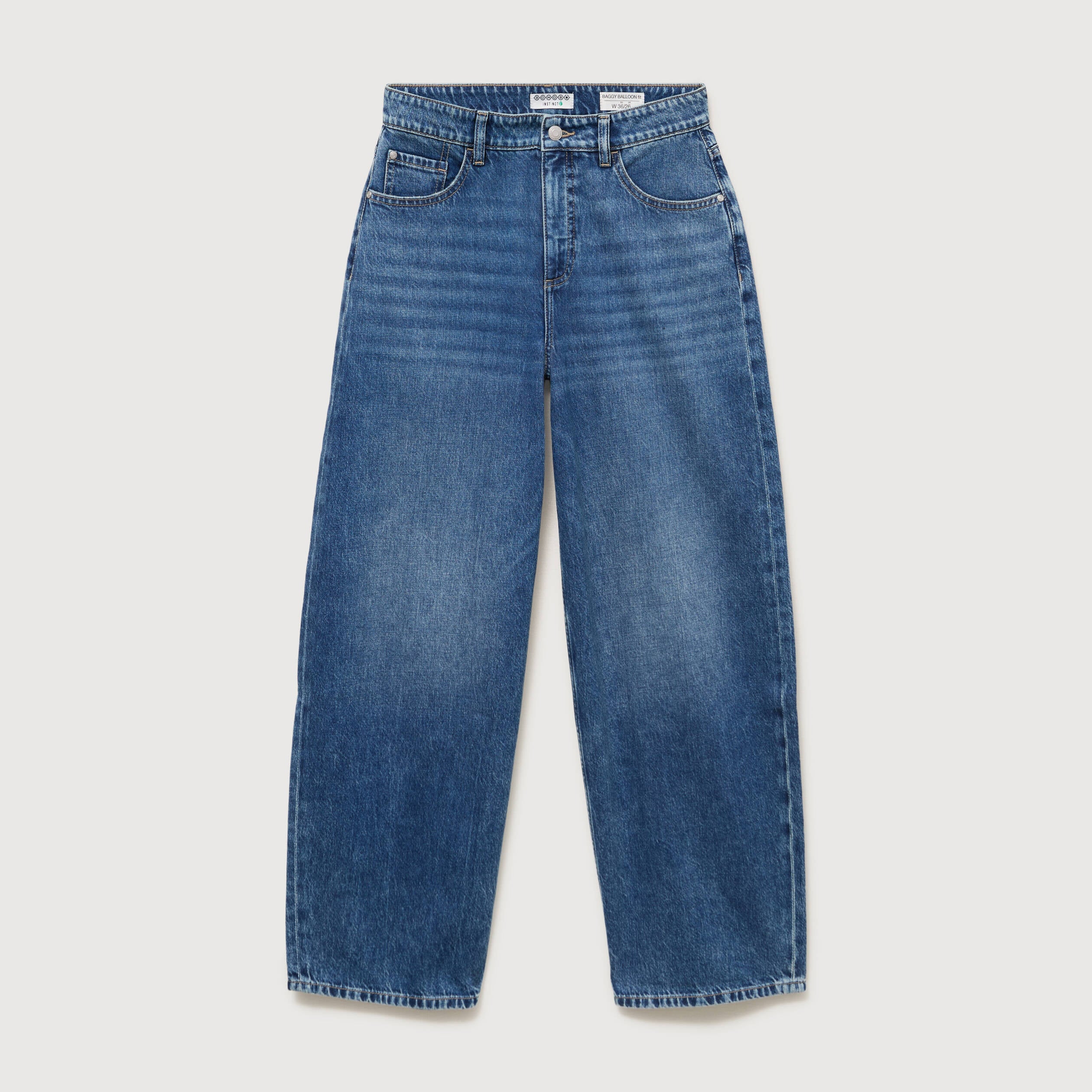 Jeans loose en coton denim used femme