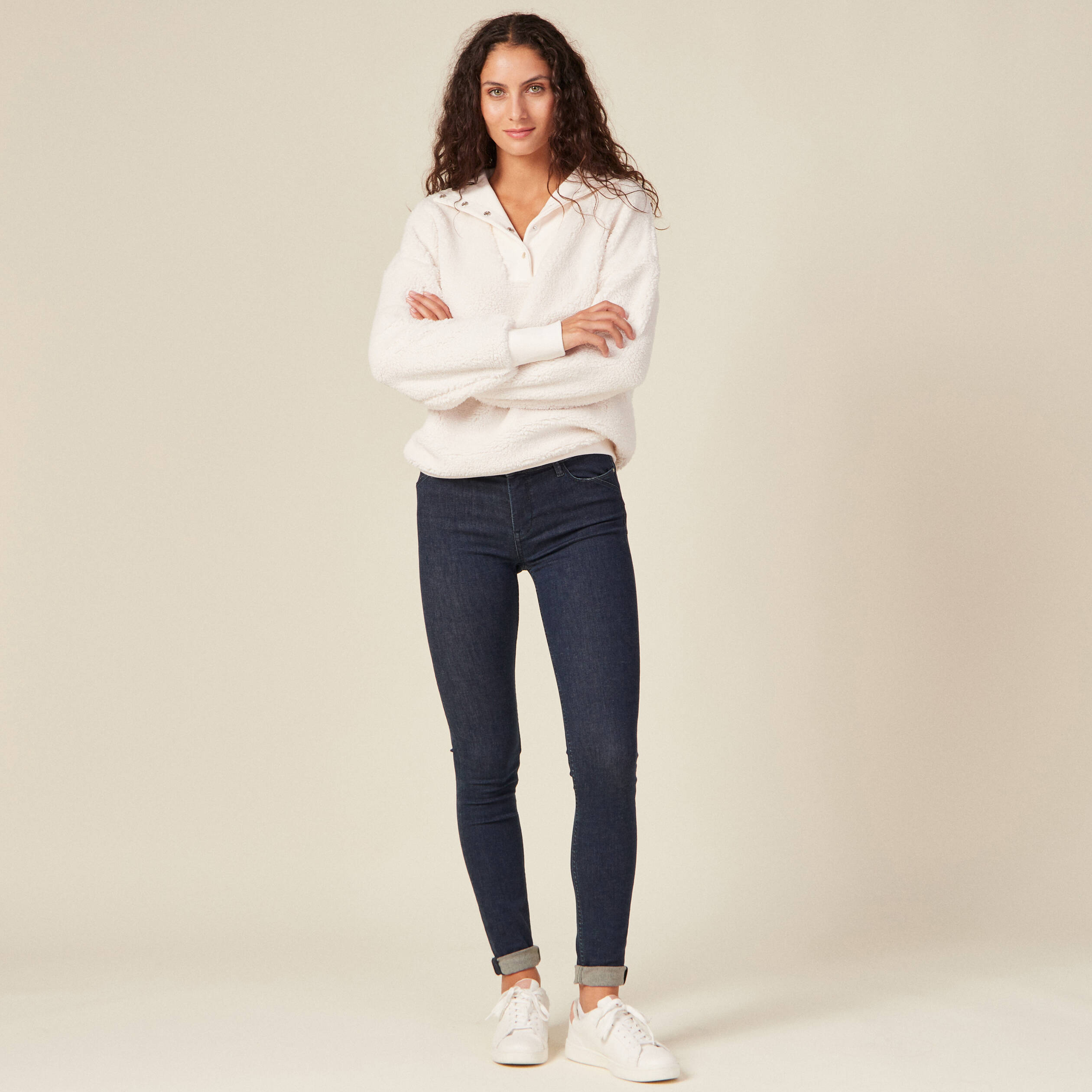 Sweat éco-responsable ecru femme