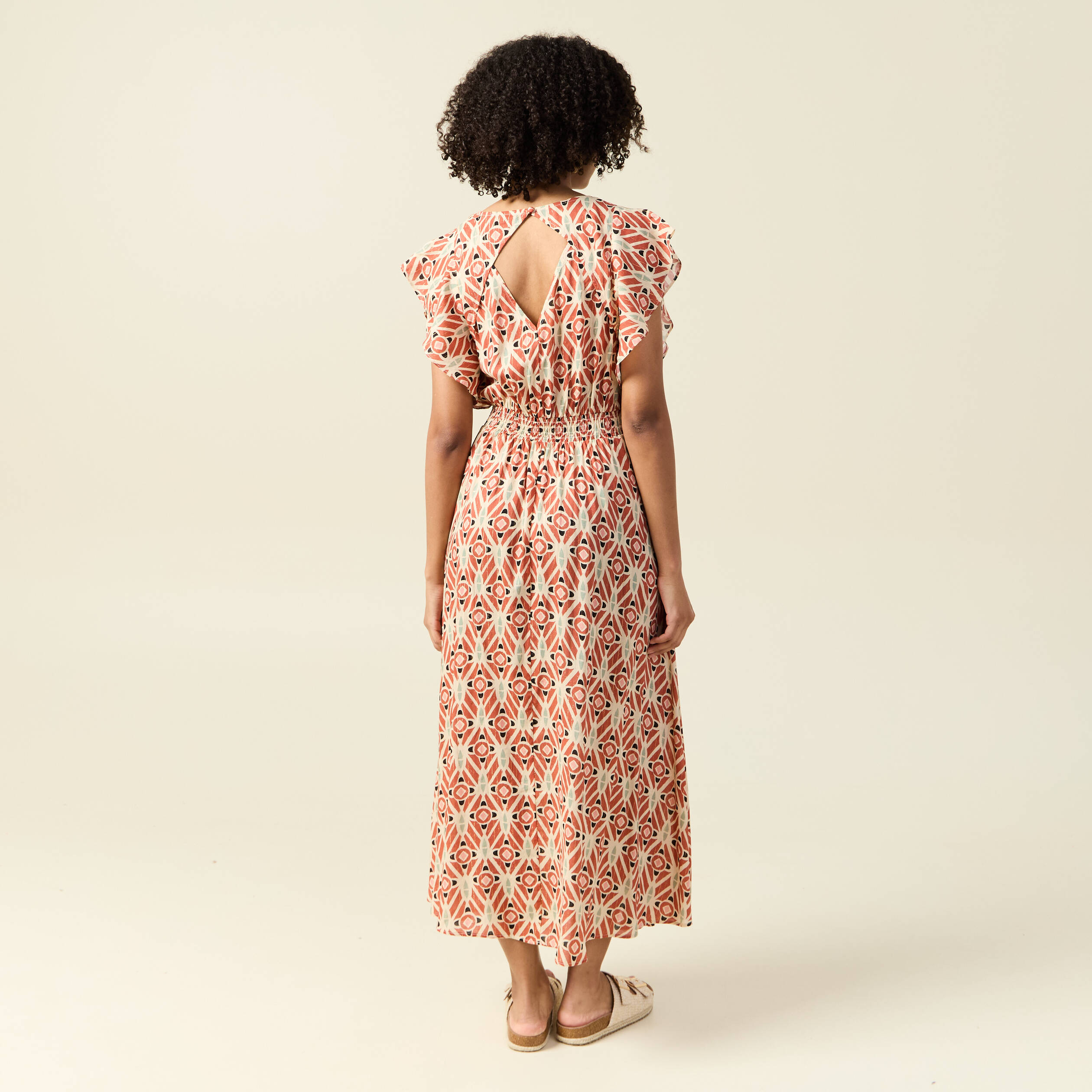 robe longue droite fluide terracotta femme Robe longue droite fluide terracotta femme