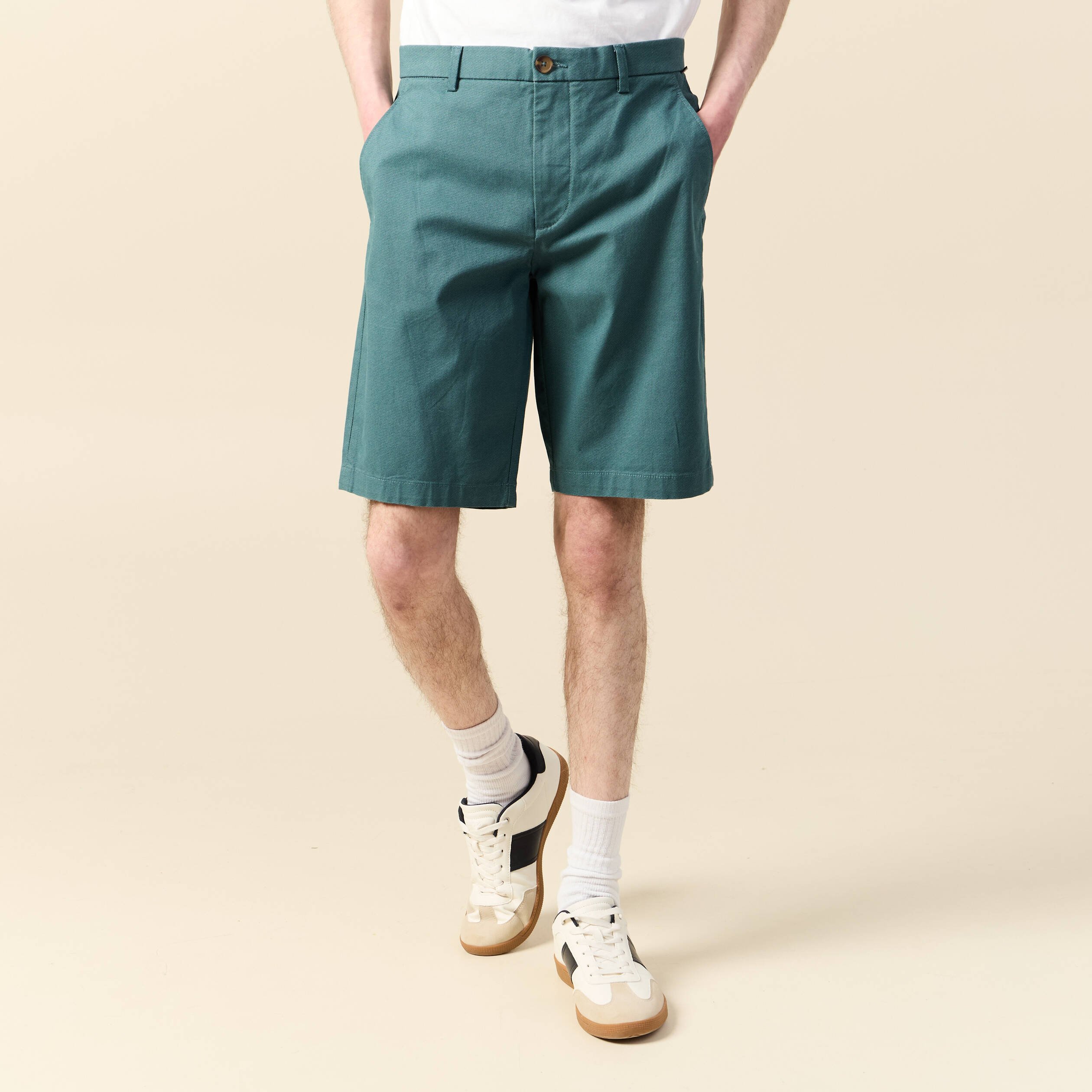 bermuda droit eco responsable vert fonce homme Bermuda droit éco-responsable vert foncé homme