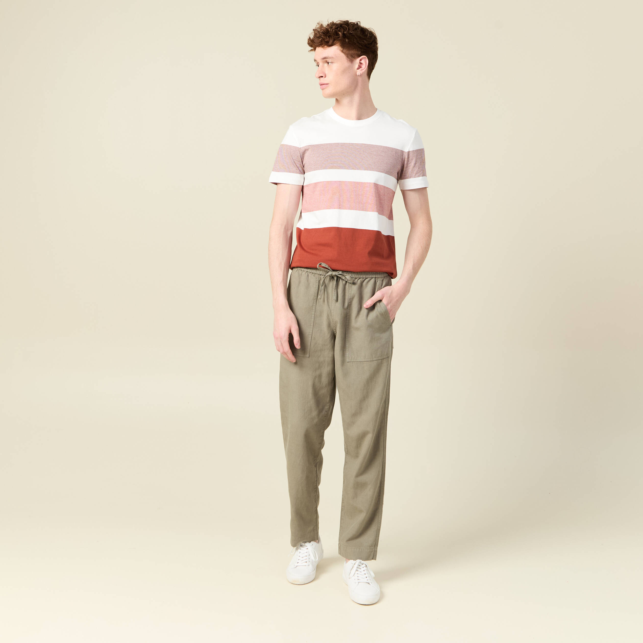 t shirt manches courtes marron cognac homme T-shirt manches courtes marron cognac homme