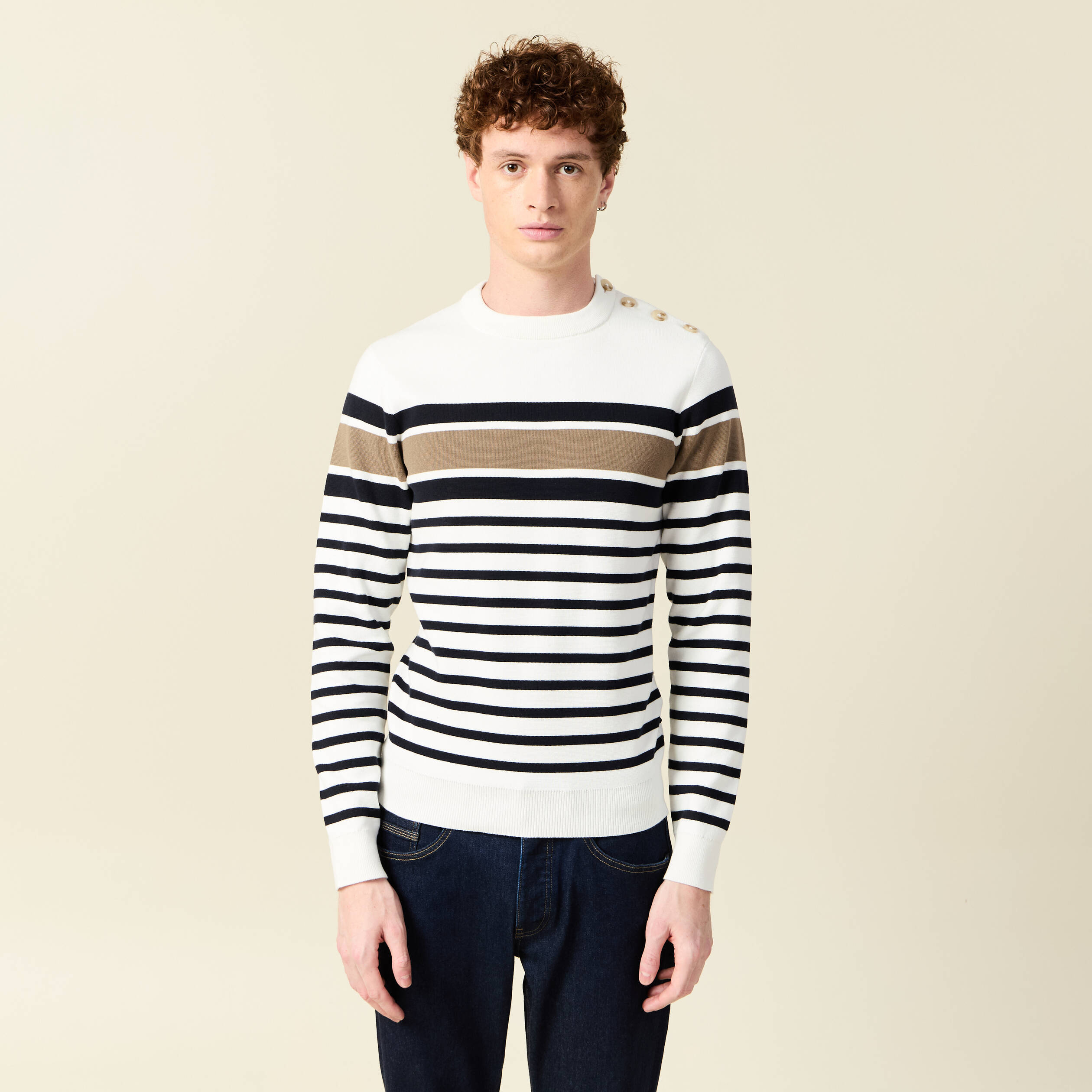 pull manches longues ecru homme Pull manches longues ecru homme