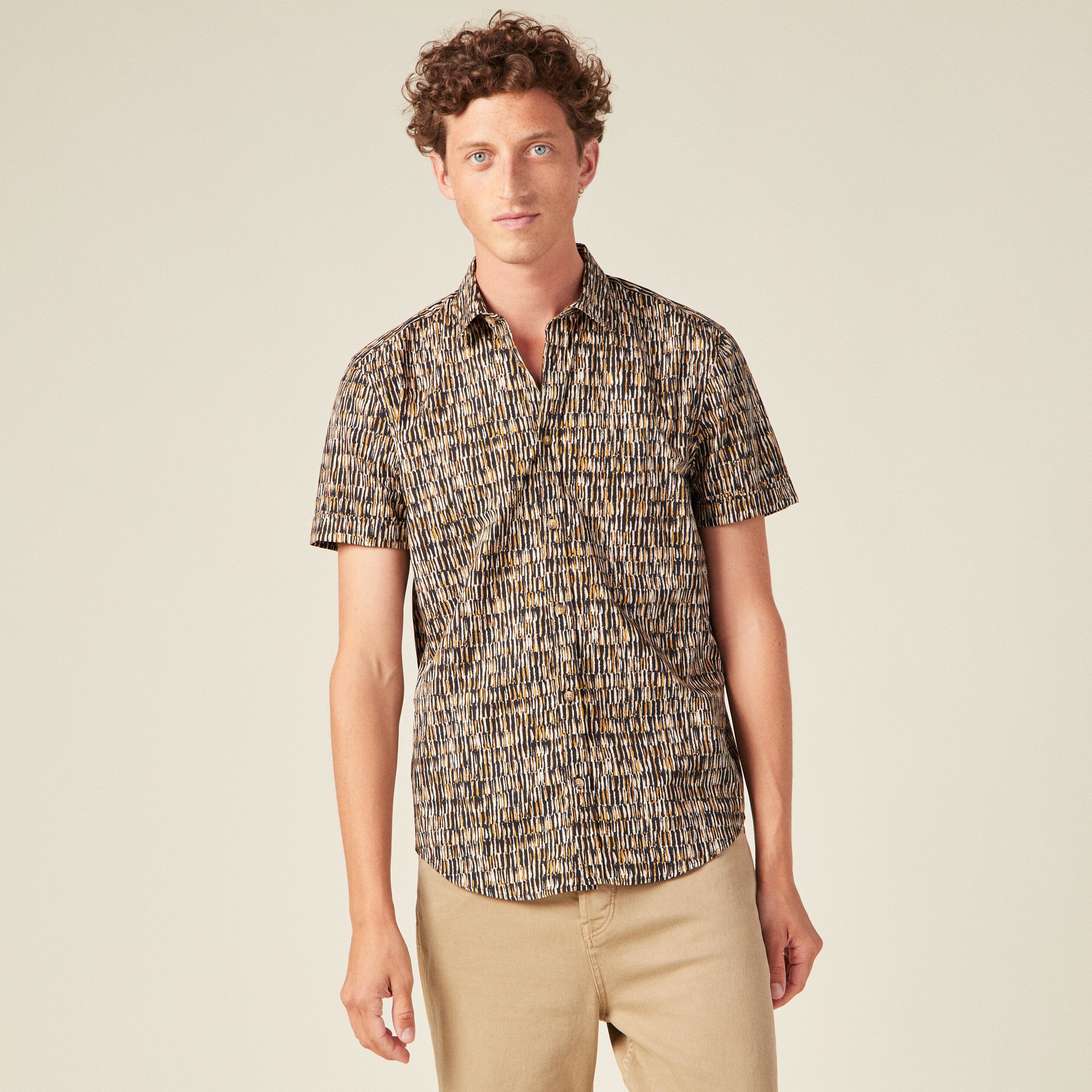 chemise manches courtes jaune moutarde homme Chemise manches courtes jaune moutarde homme