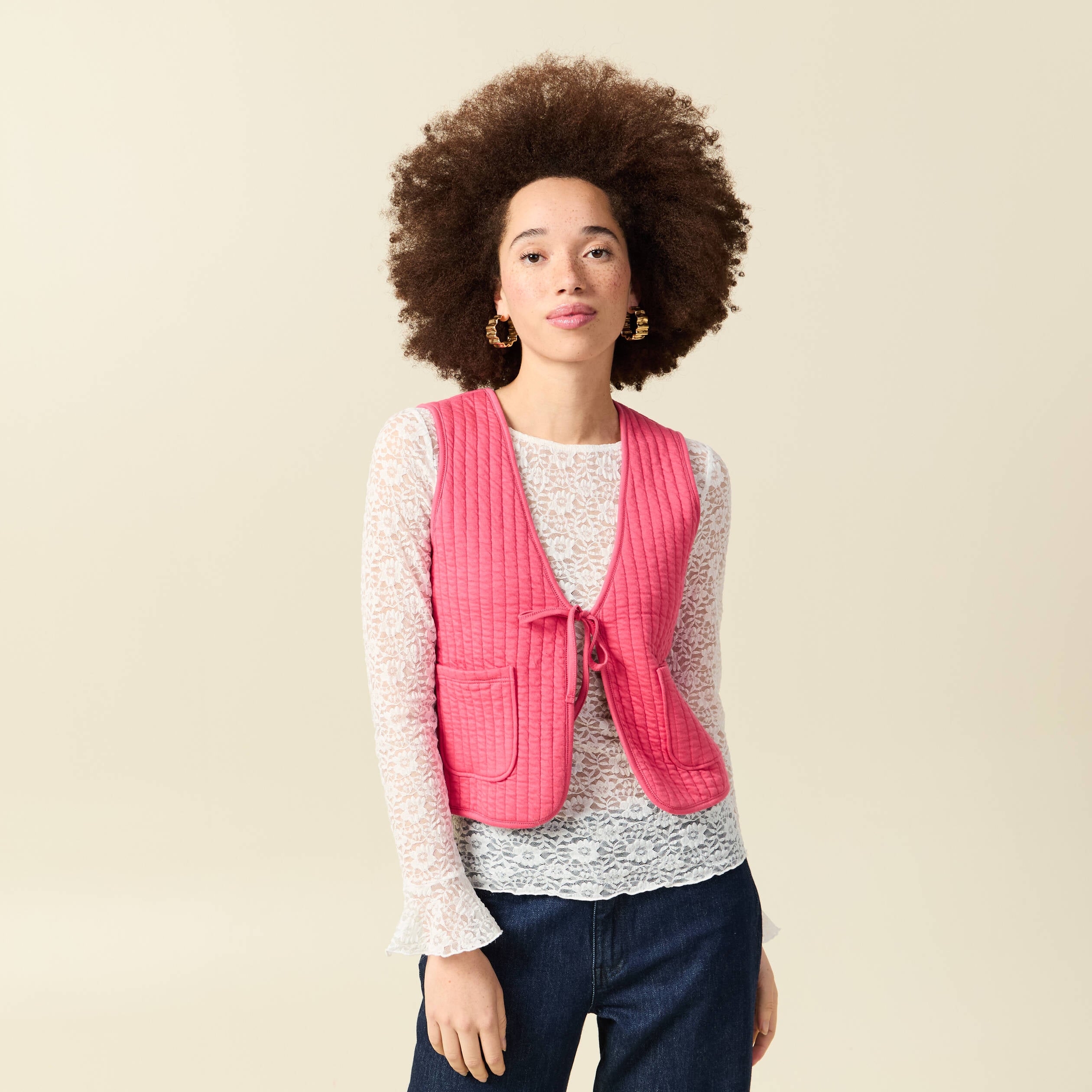 Gilet r&eacute;versible droit sans manches multicolore femme