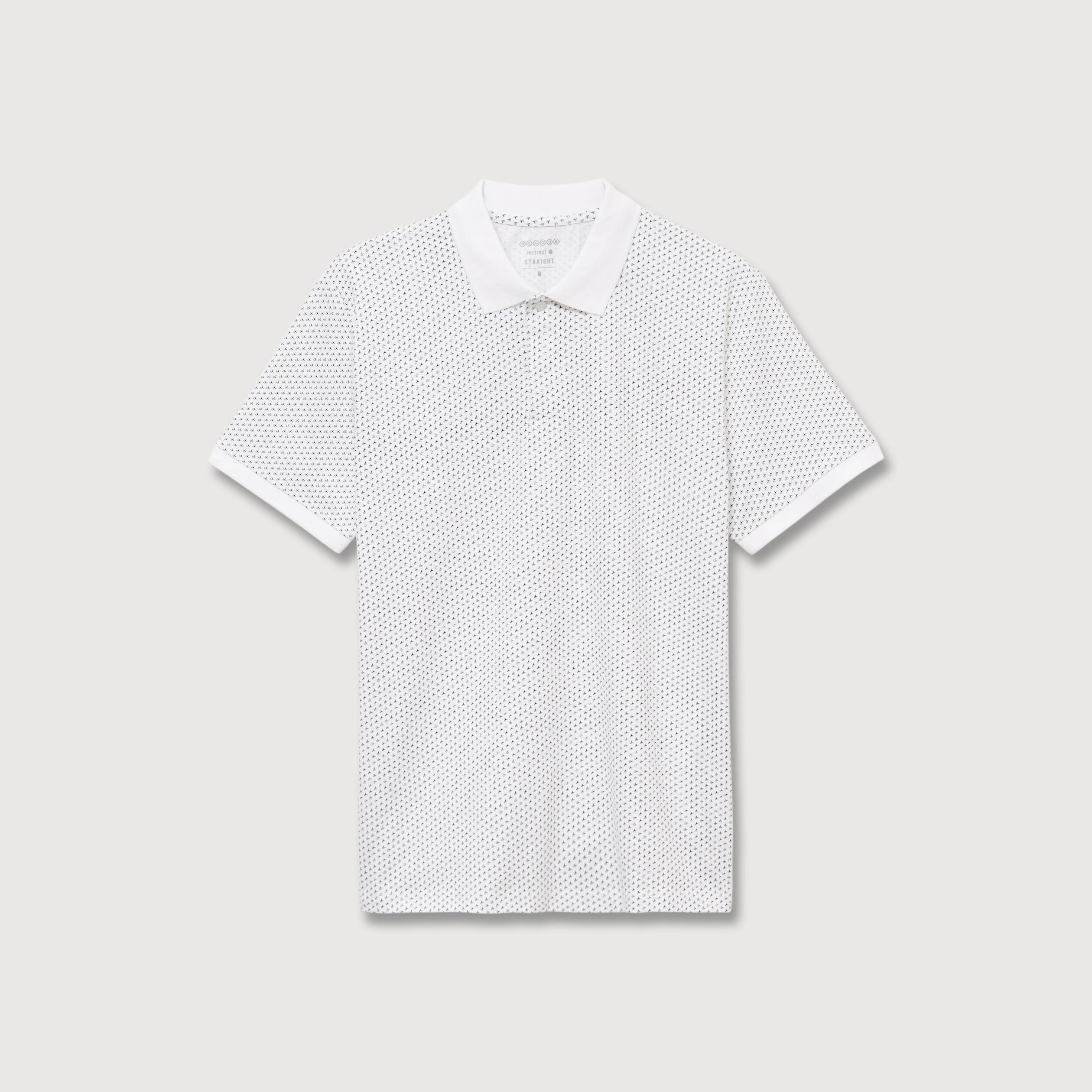 Polo cintr&eacute; en coton manches courtes blanc homme