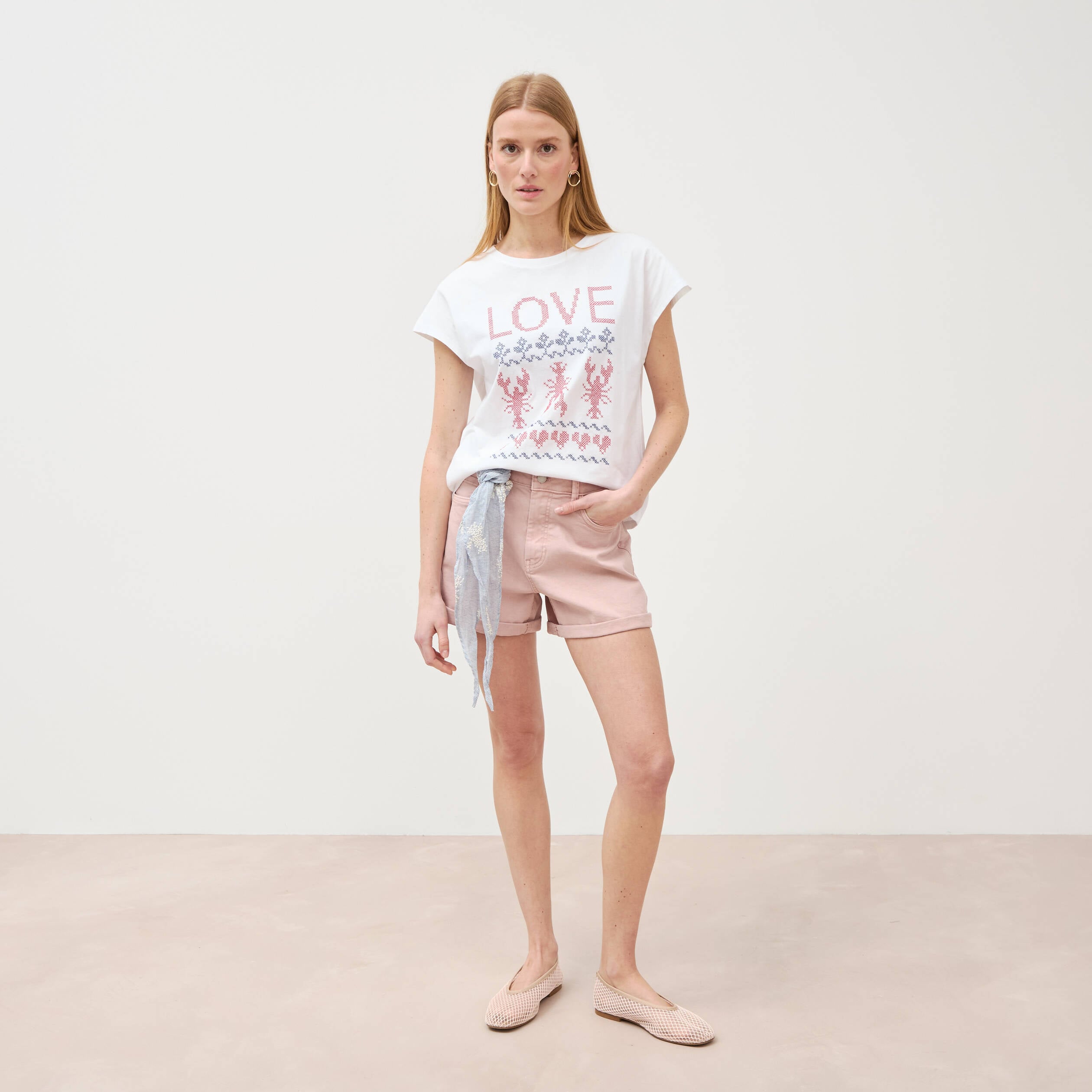 T-shirt en coton blanc femme