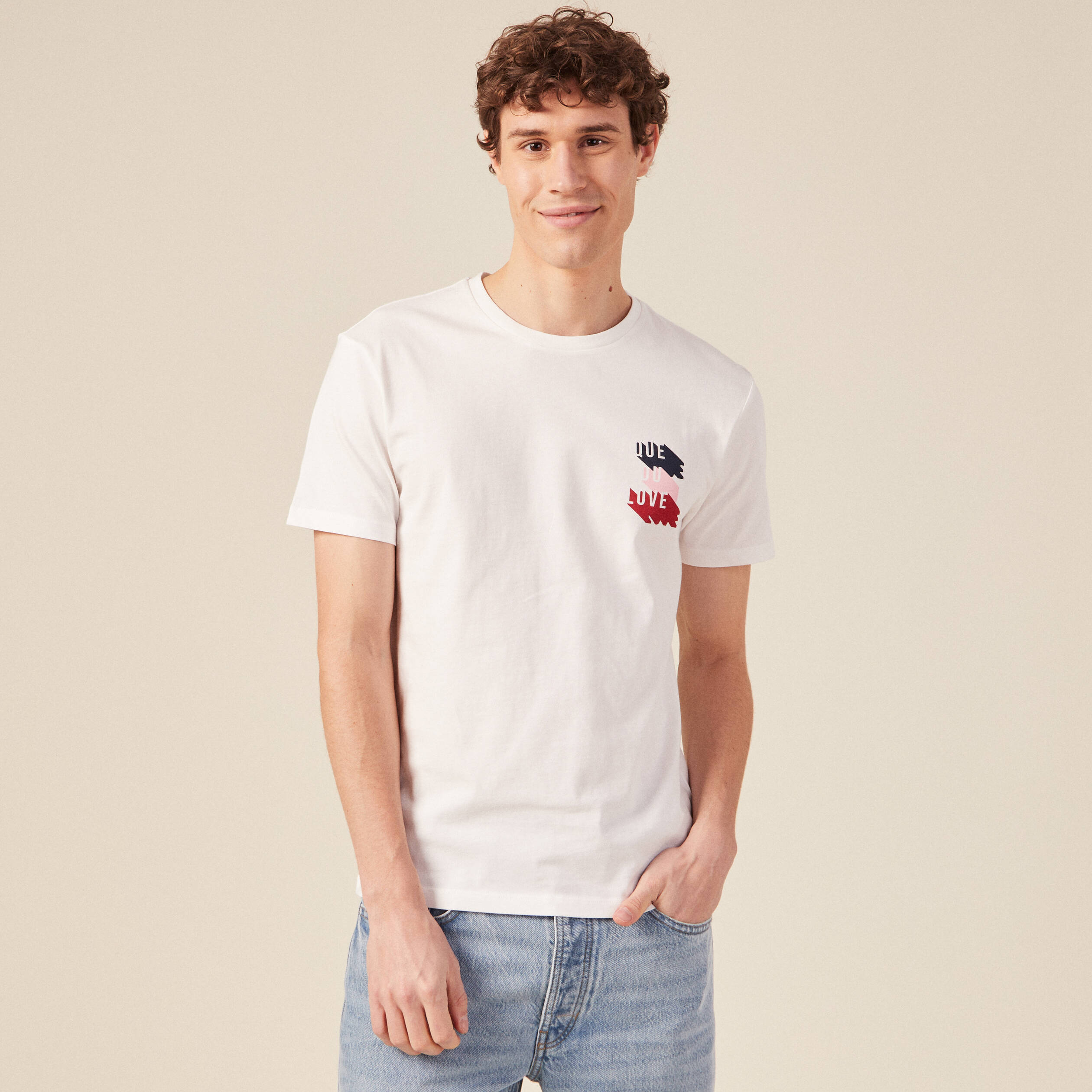 t shirt manches courtes ecru homme T-shirt manches courtes ecru homme