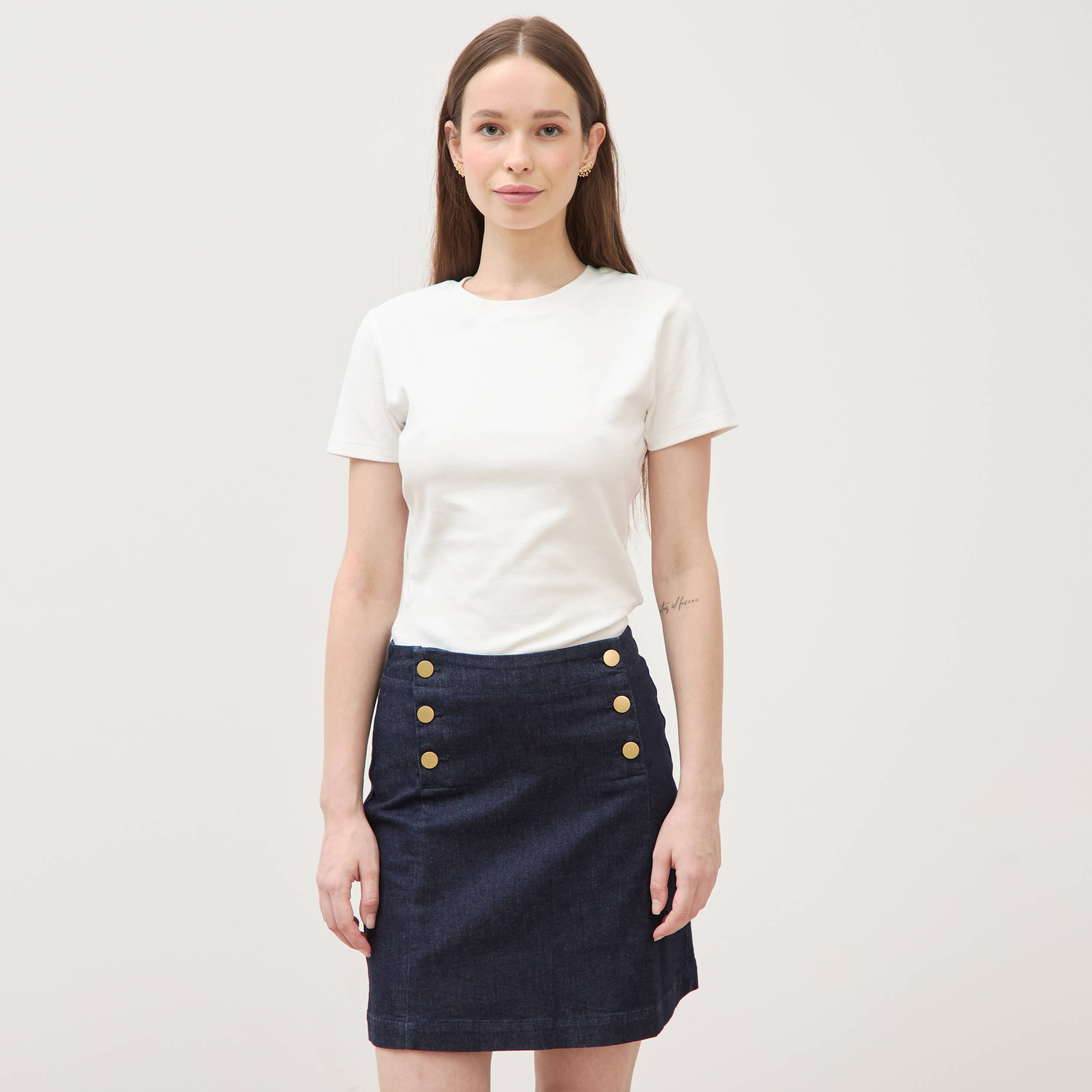 Jupe en jeans denim brut femme
