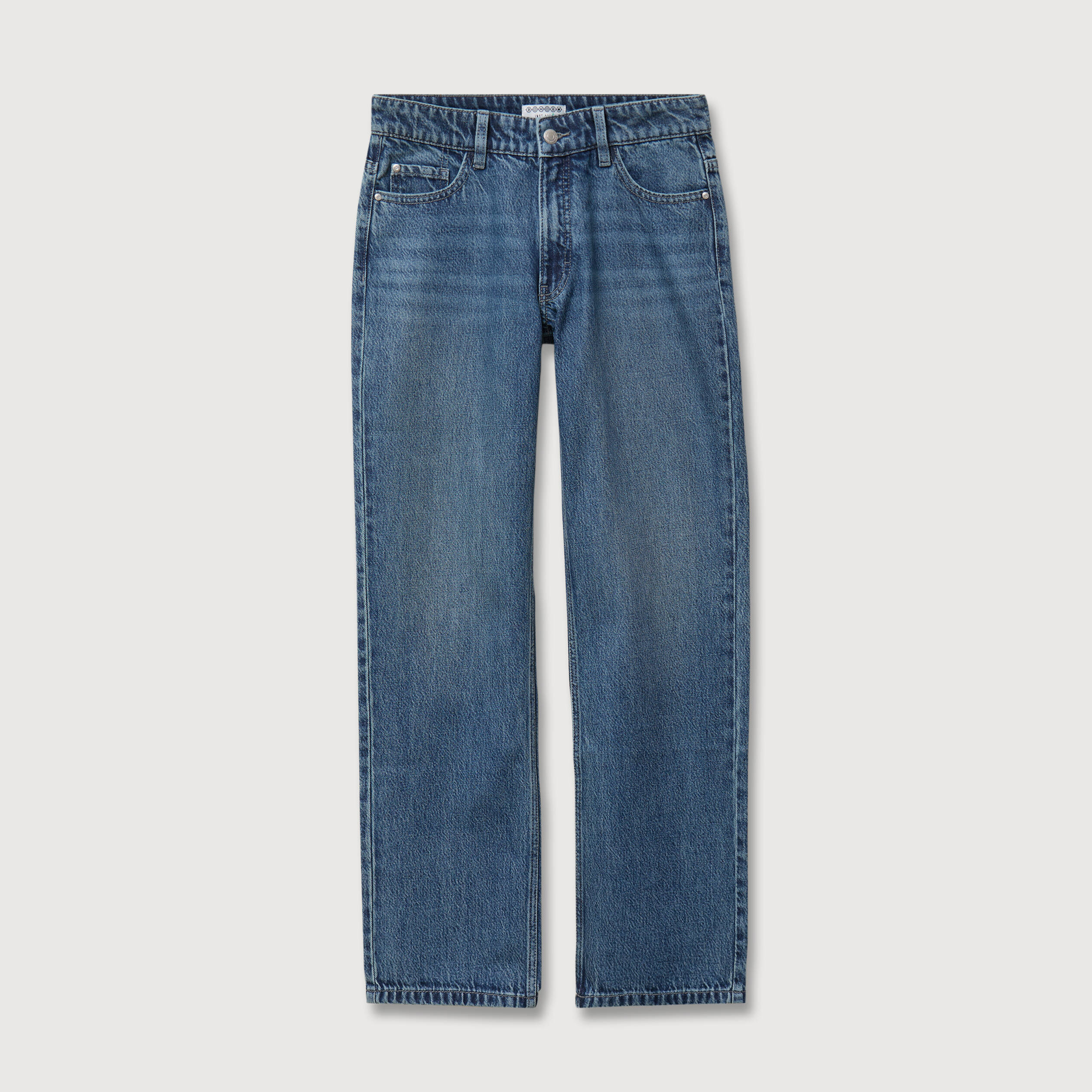 Jeans straight taille standard bleu gris femme