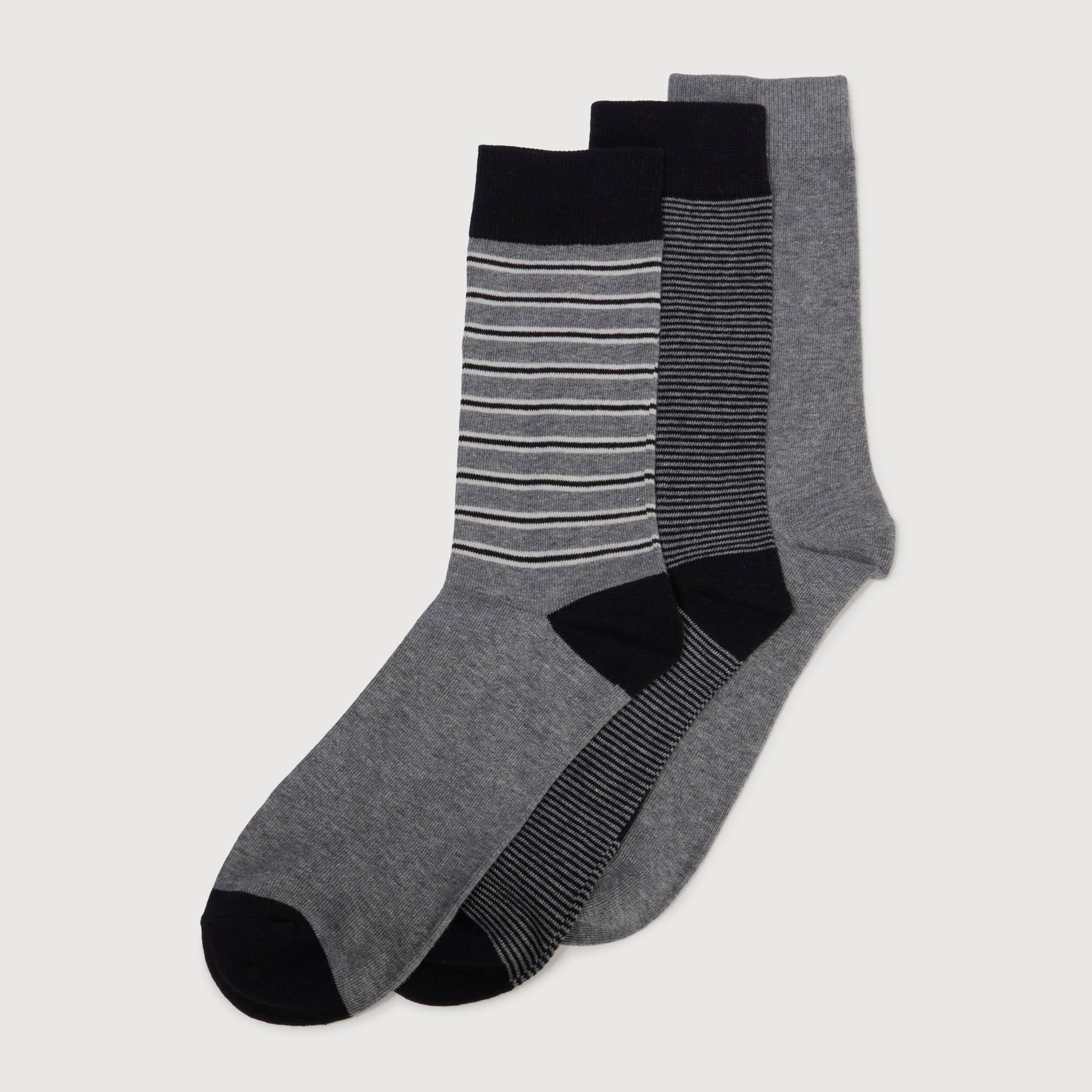 Lot de 3 paires chaussettes hautes noir homme