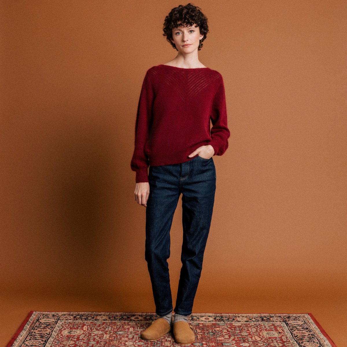 jeans mom fabrique en france denim brut femme Jeans mom fabriqué en France denim brut femme