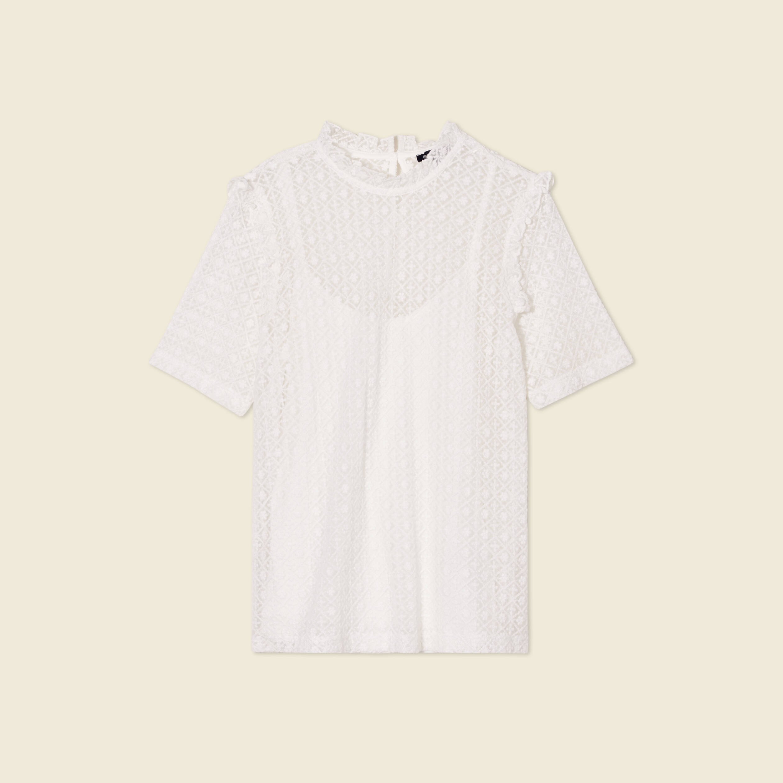 t shirt manches courtes ecru femme T-shirt manches courtes ecru femme