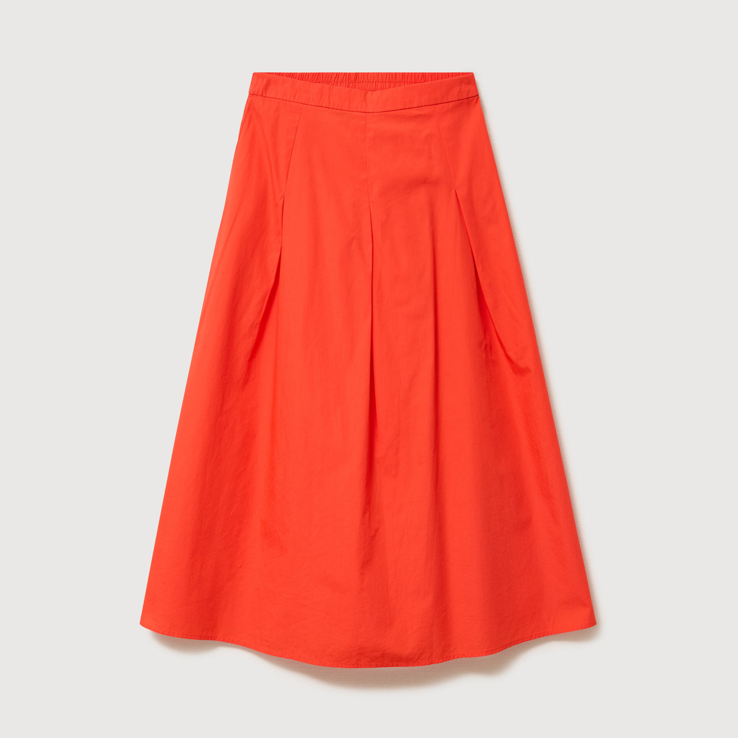Jupe longue &eacute;vas&eacute;e en coton ray&eacute; orange fonc&eacute; femme