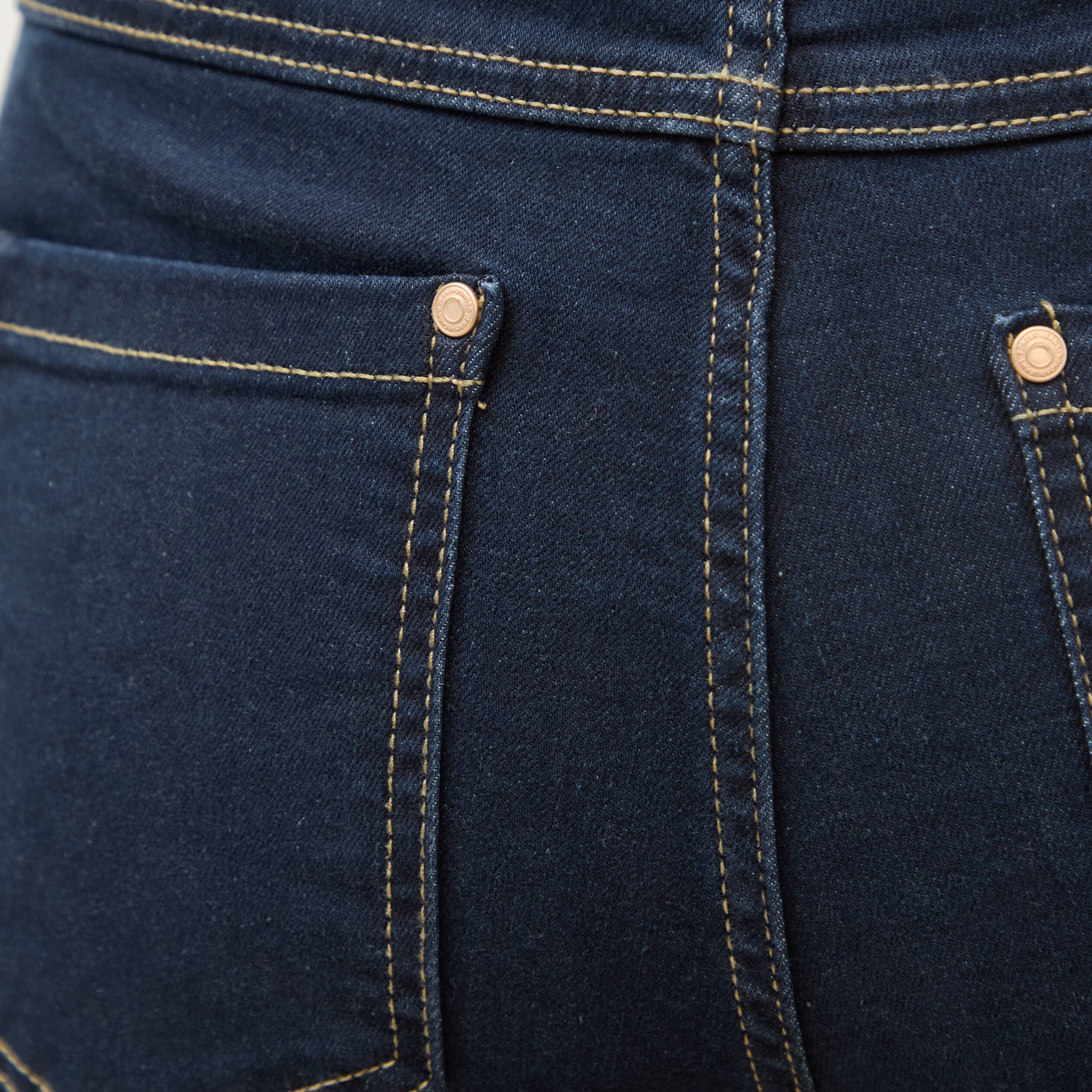 Jeans regular 5 poches denim brut rinse femme