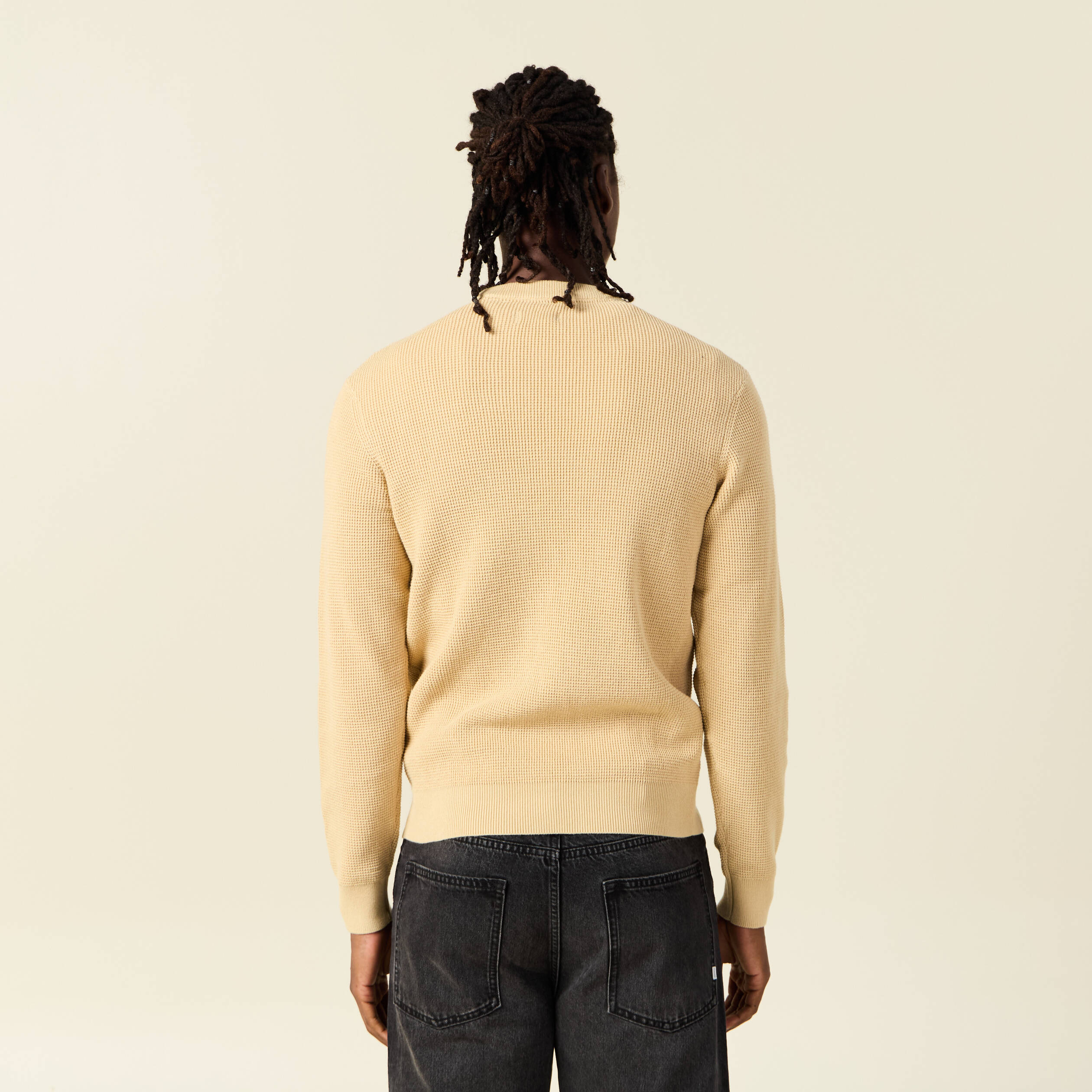 pull manches longues col rond beige homme Pull manches longues col rond beige homme