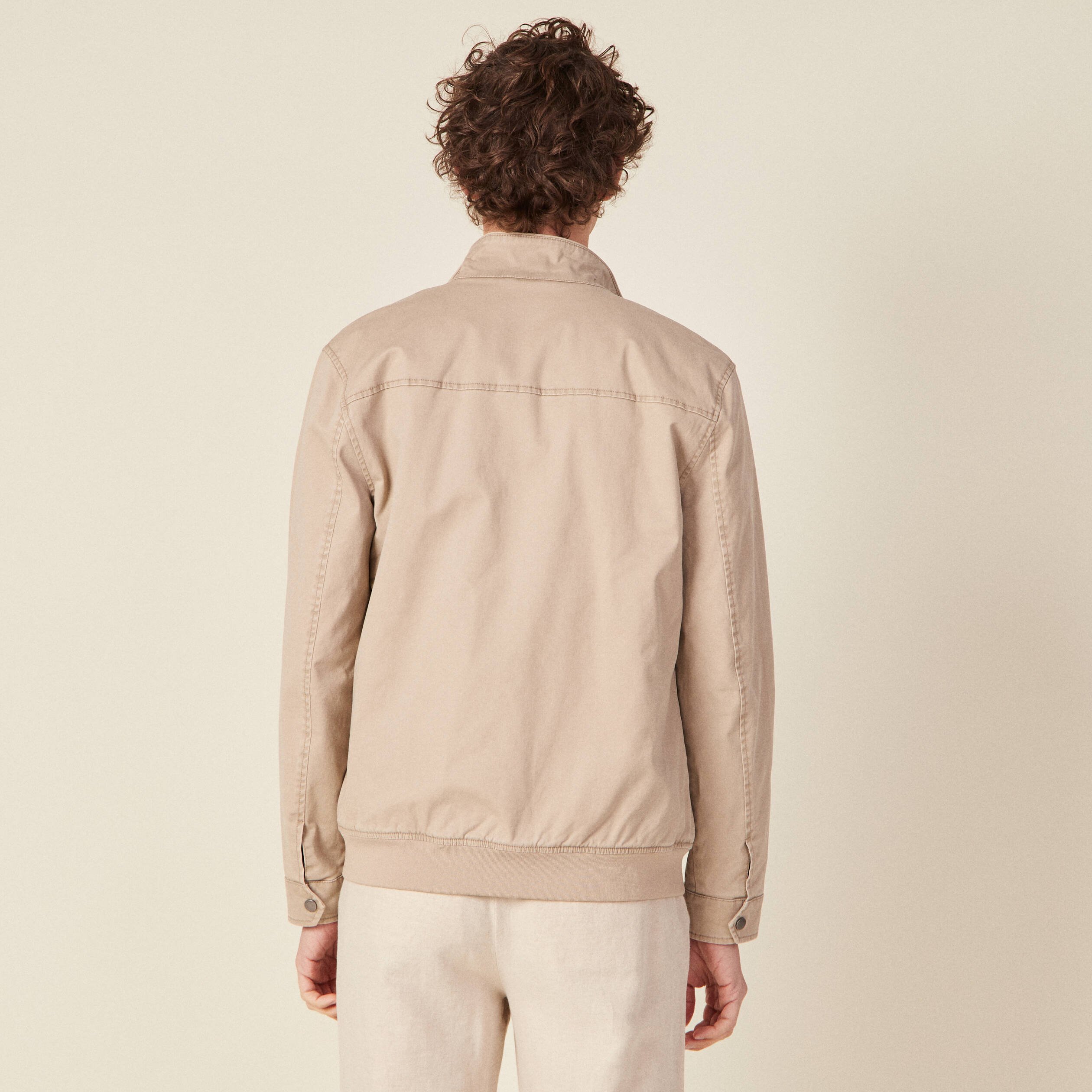 blouson droit zippe sable homme Blouson droit zippé sable homme