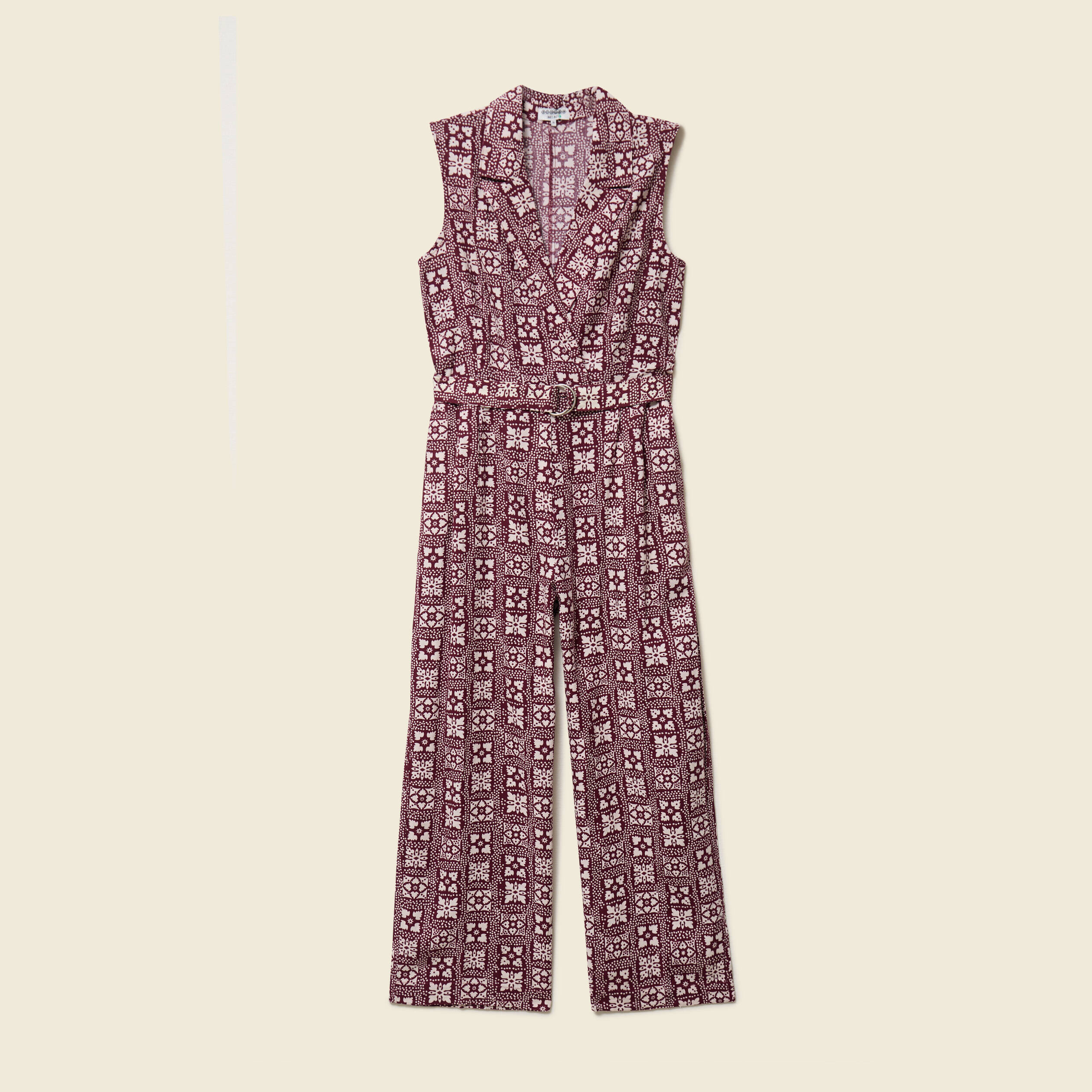 Combinaison salopette sans manches bordeaux femme