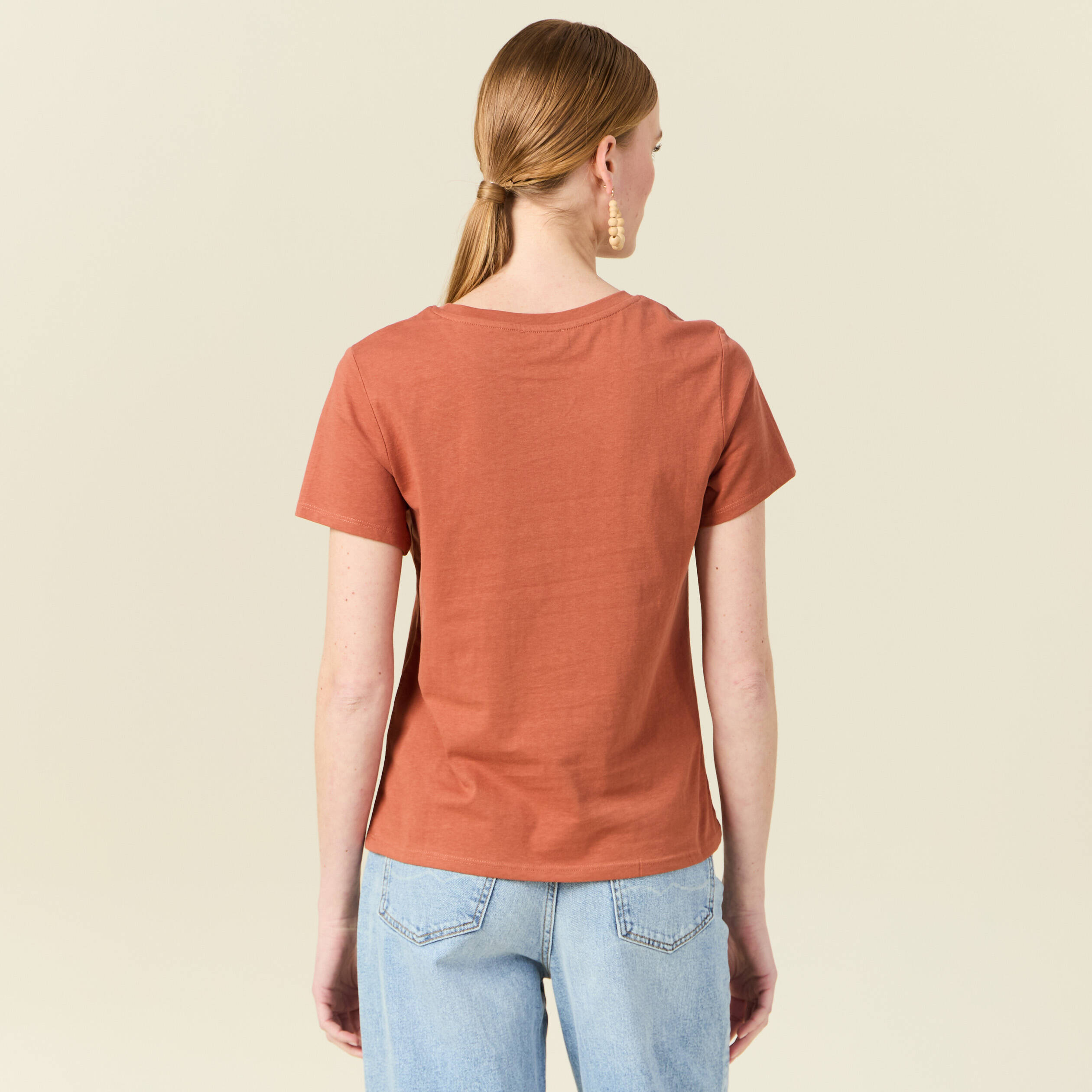 t shirt manches courtes orange femme T-shirt manches courtes orange femme