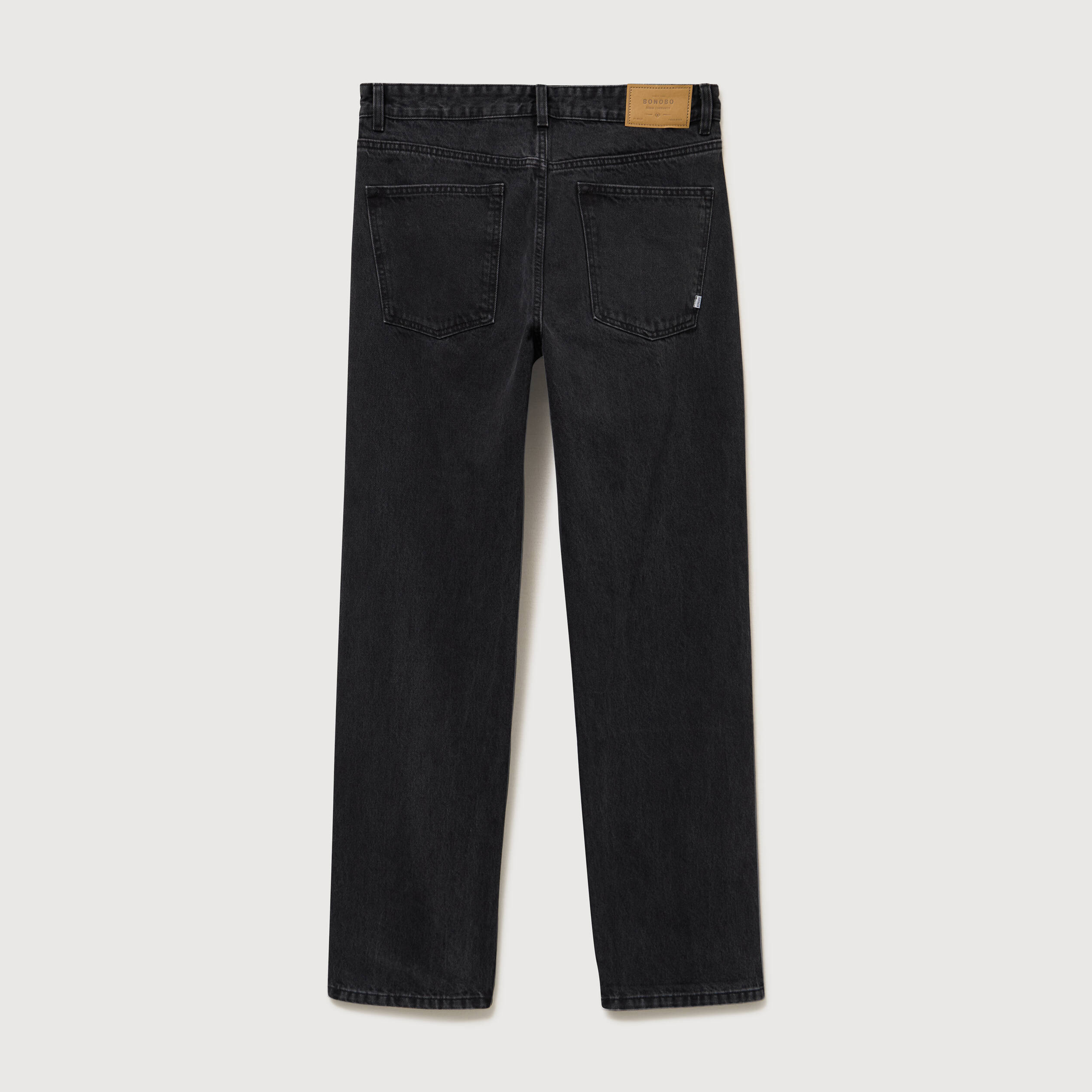 Jeans large longueur 34 en coton denim noir homme
