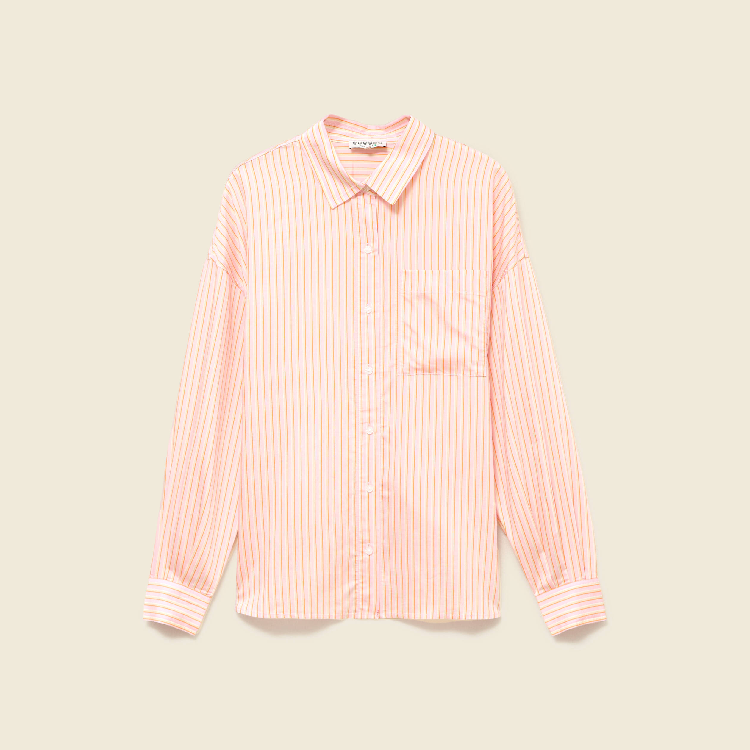 Chemise oversize manches longues fluides rose femme
